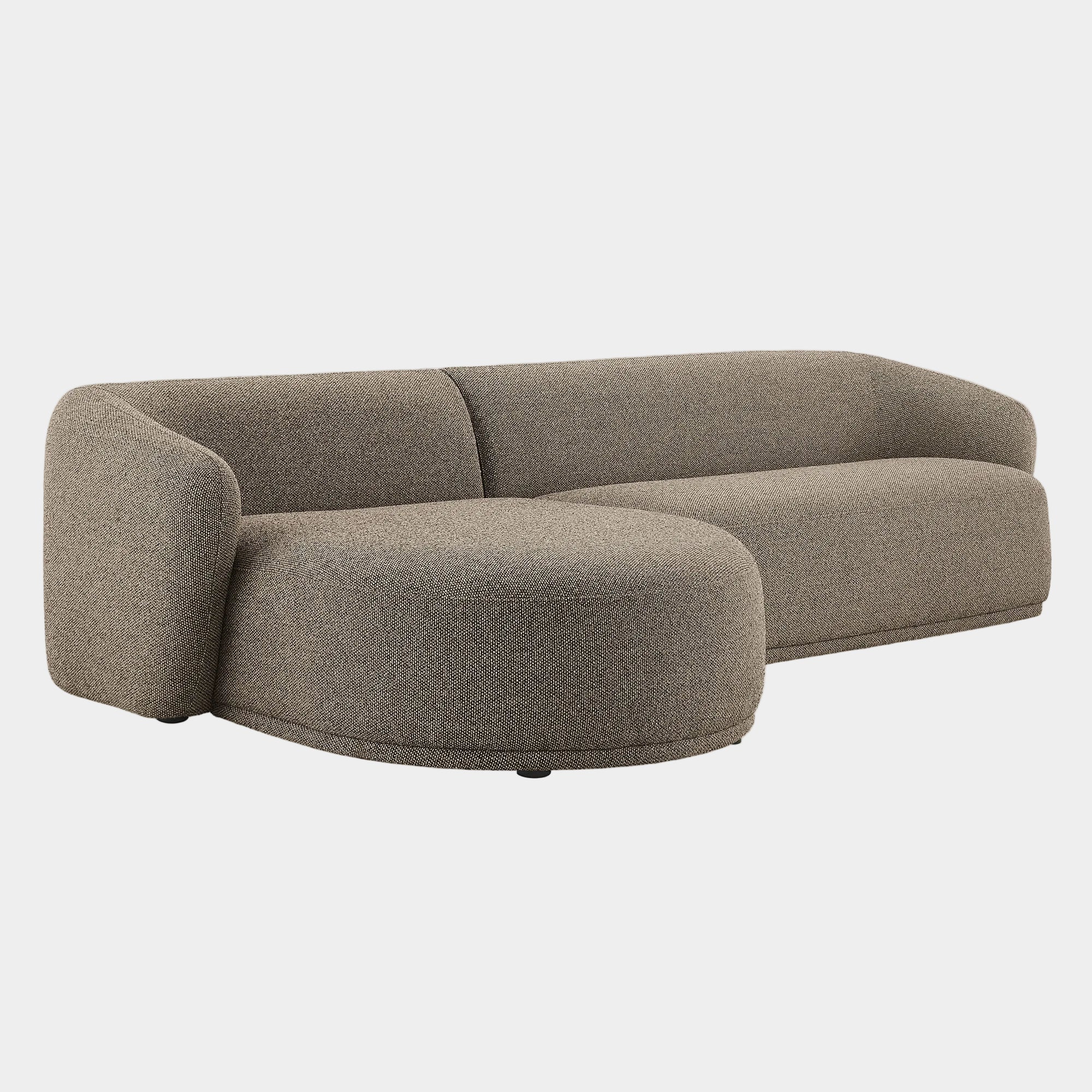 Monica 2 Piece Left Facing Boucle Fabric Modular Sofa with Chaise