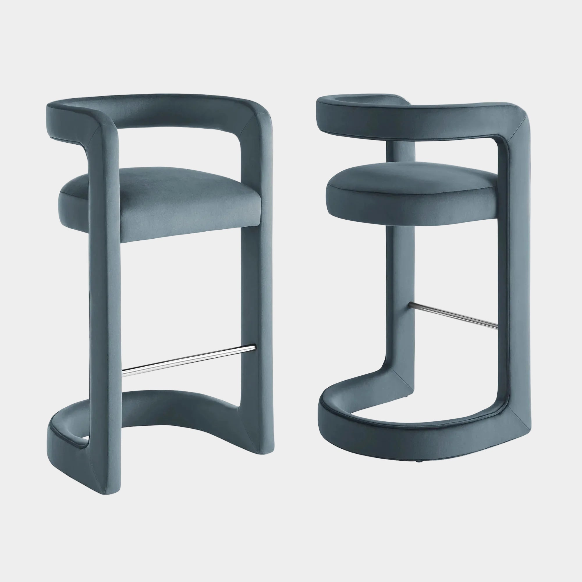 Winslow Performance Velvet Bar Stool Set of 2