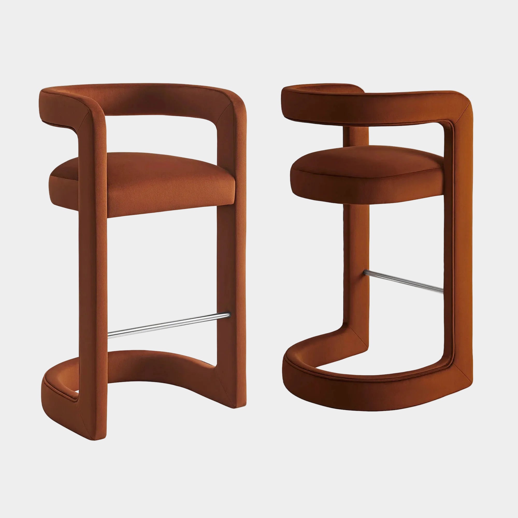 Winslow Performance Velvet Bar Stool Set of 2