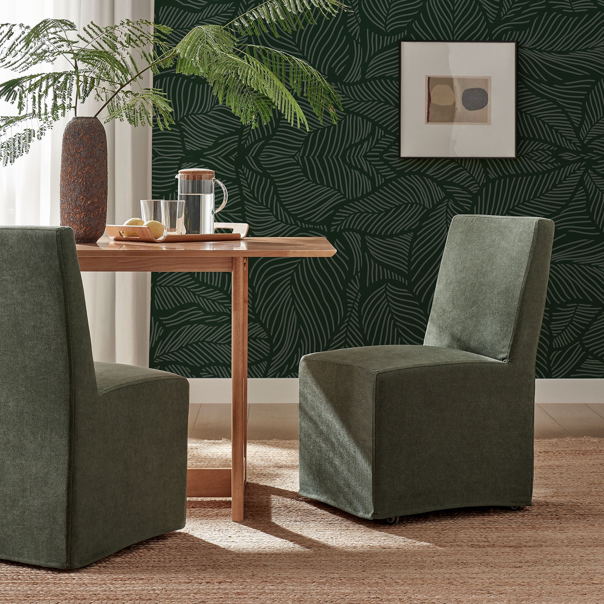 Tessera Upholstered Linen-Blend Slipcovered Dining Chair