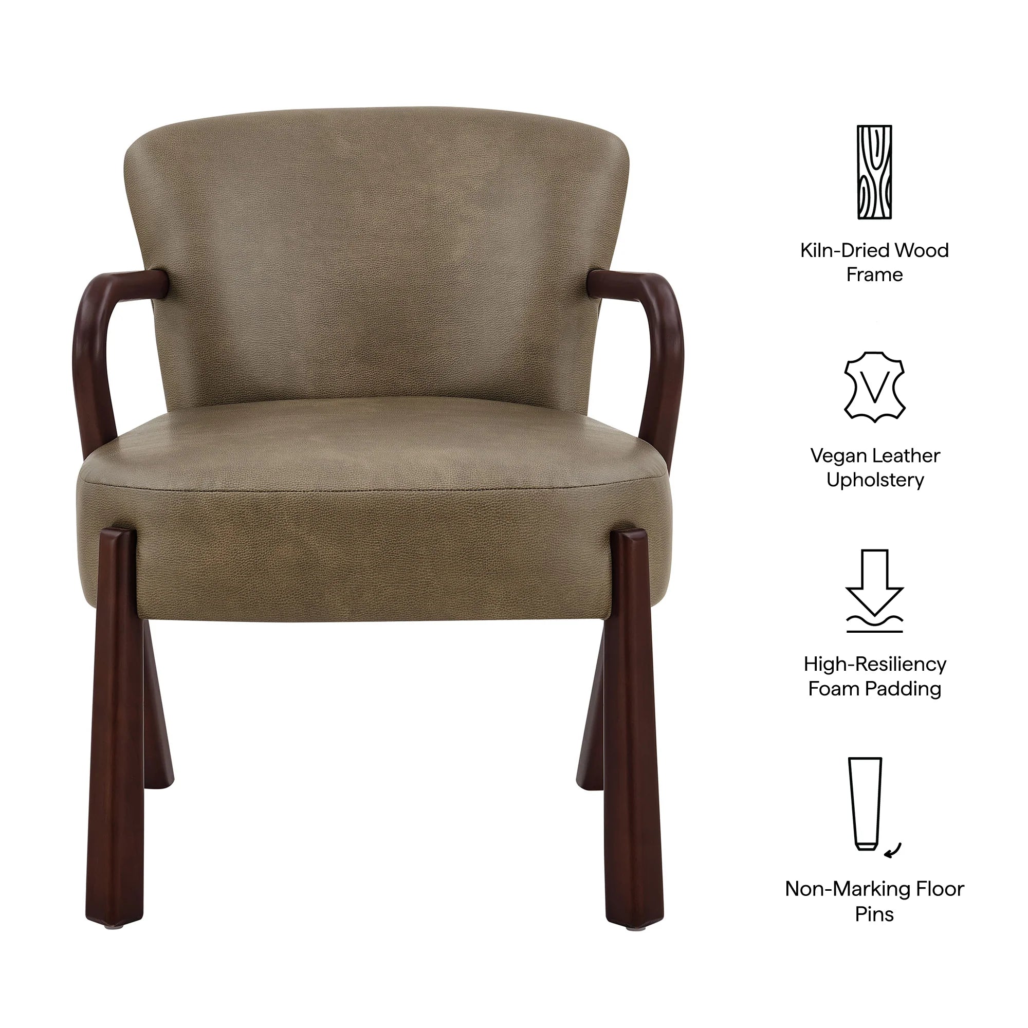 Arden Faux Leather Upholstered Accent Armchair