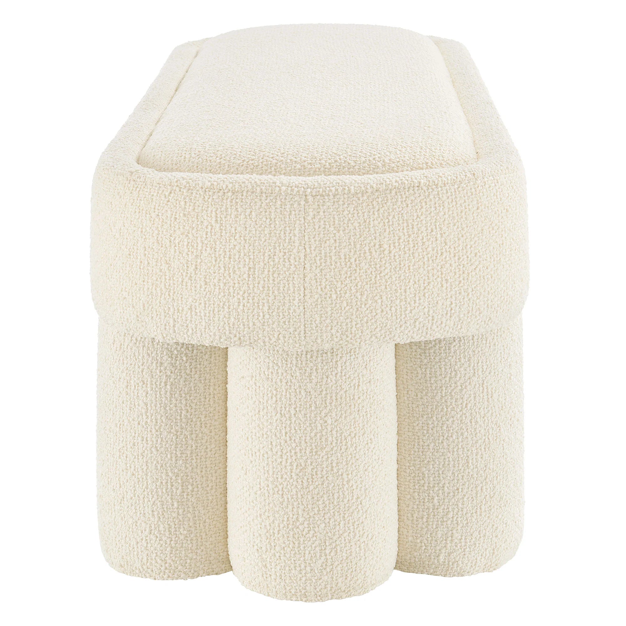 Mossi 52-Inch Oval Boucle Fabric Bench