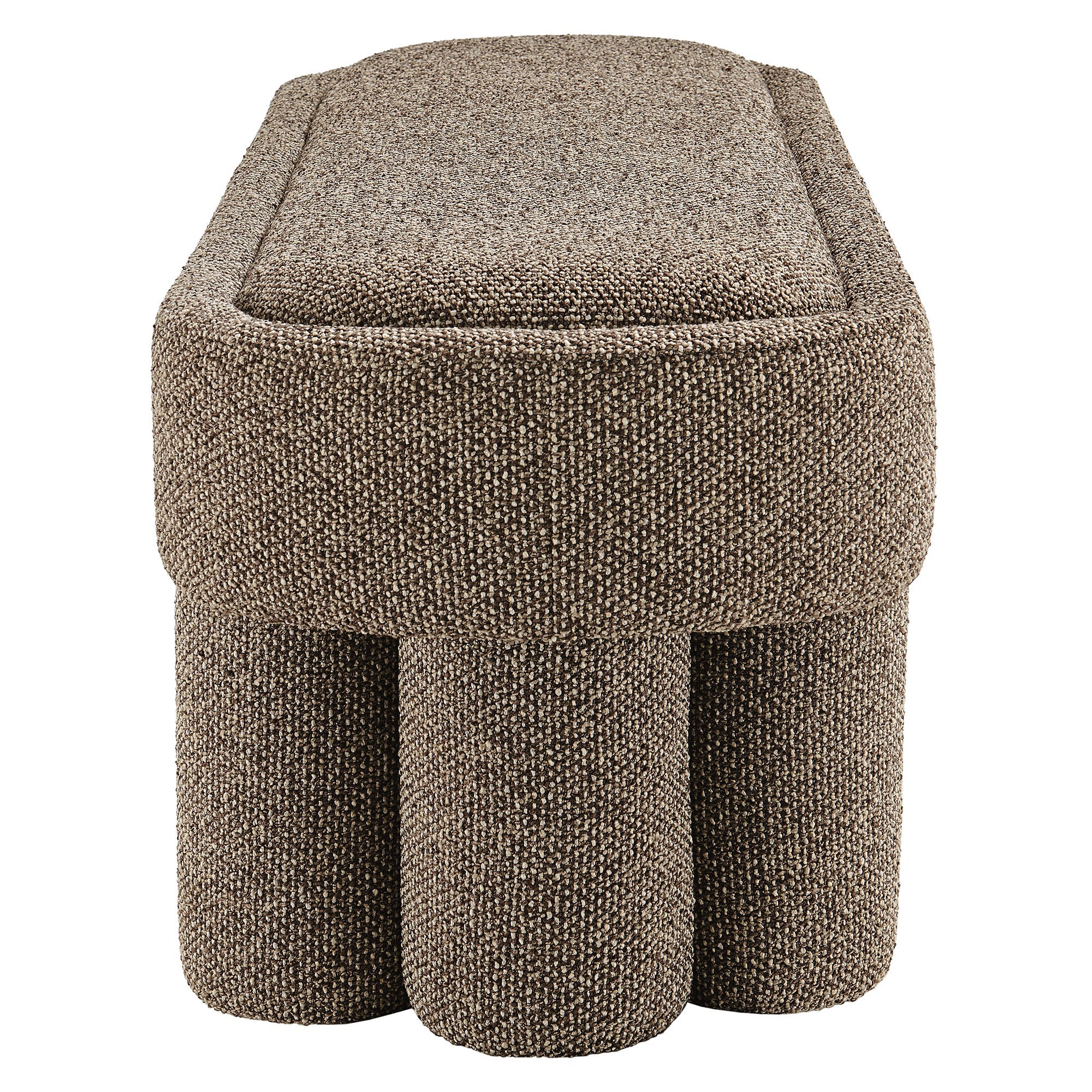 Mossi 52-Inch Oval Boucle Fabric Bench