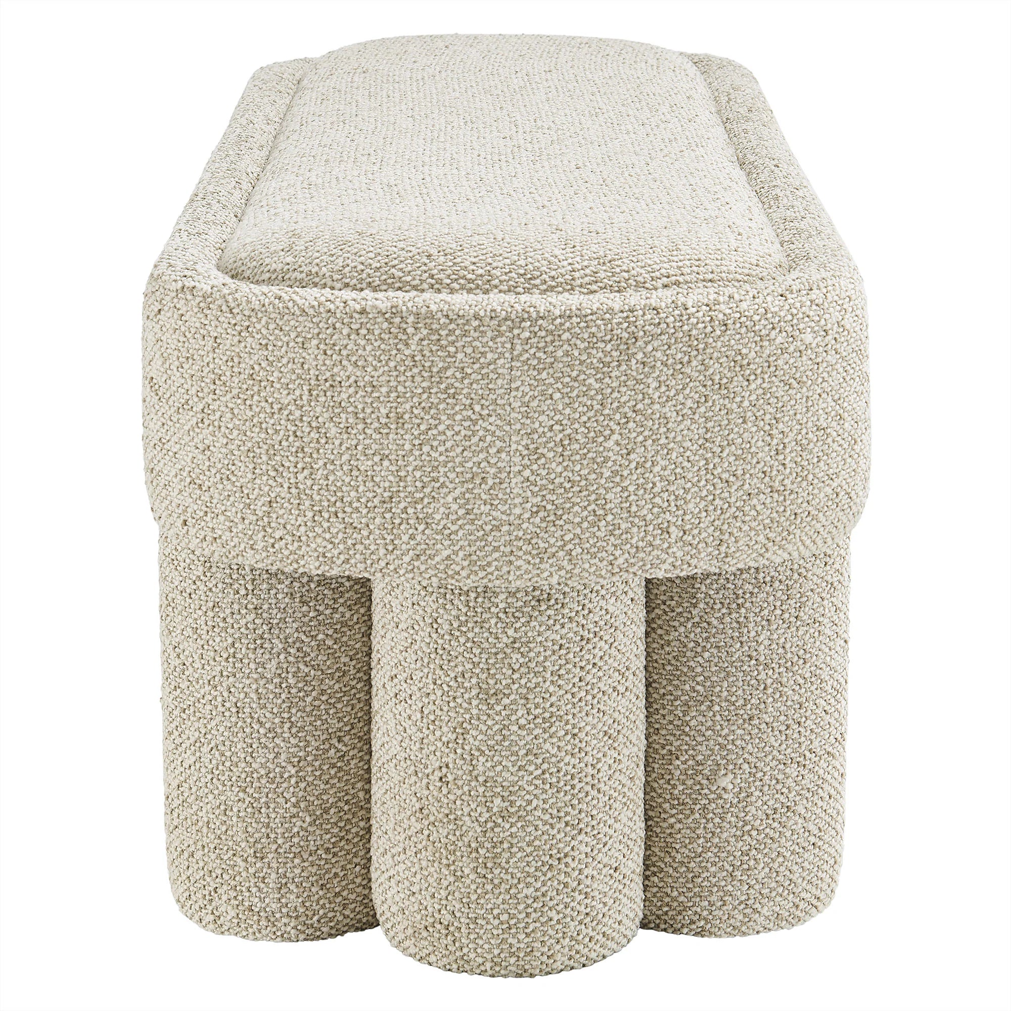 Mossi 52-Inch Oval Boucle Fabric Bench