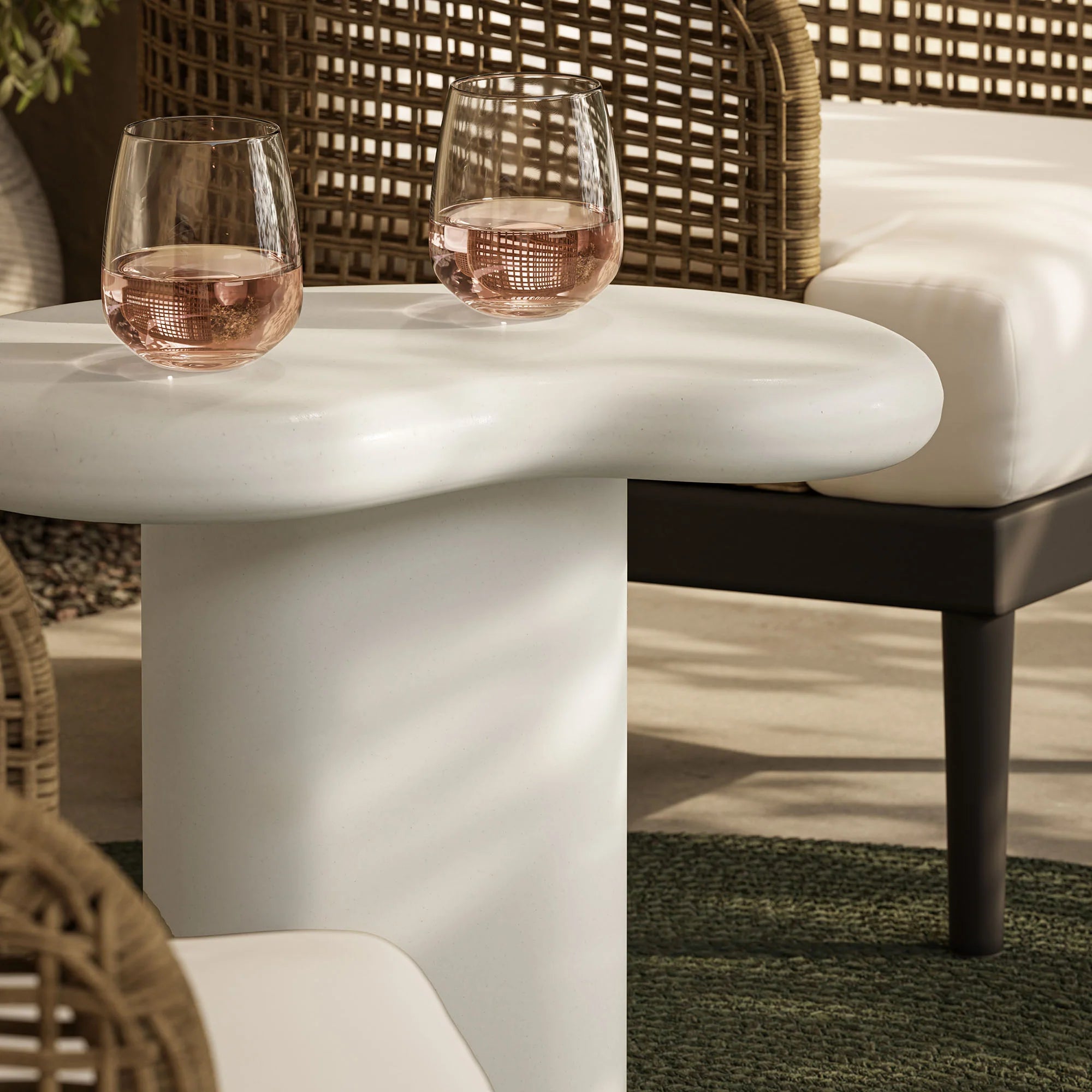 Elowen Outdoor Side Table in White
