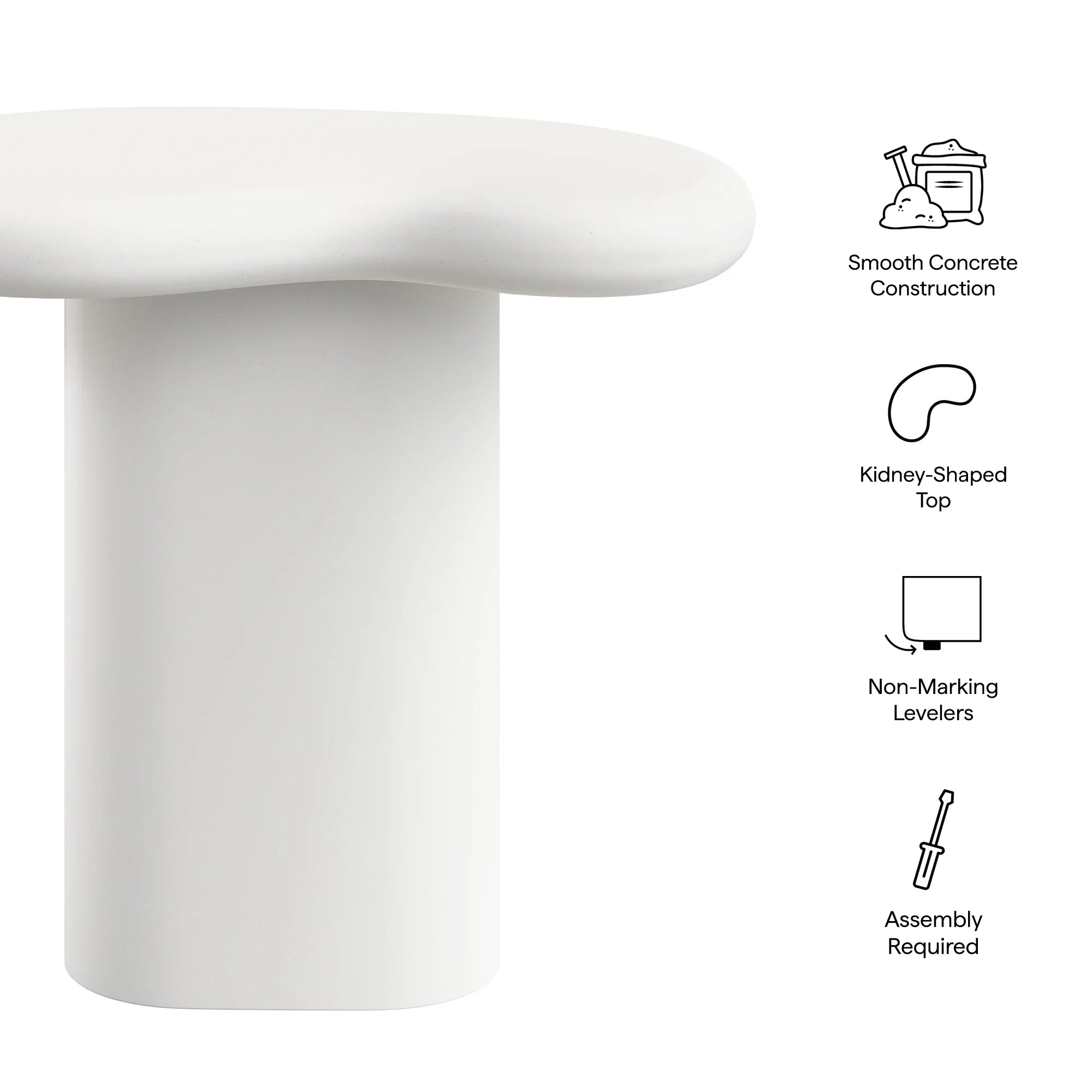 Elowen Outdoor Side Table in White
