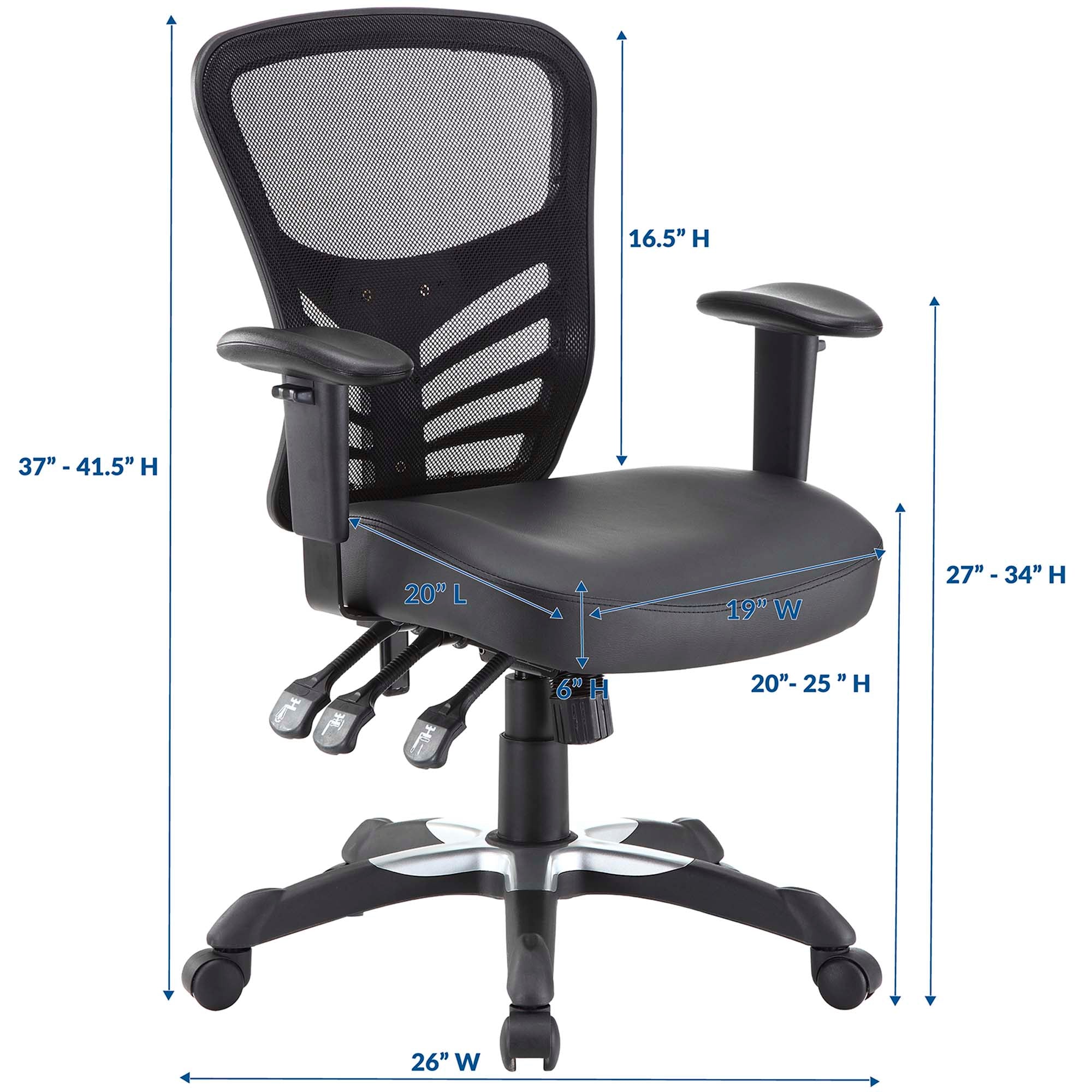 Chaise de bureau articulée en vinyle