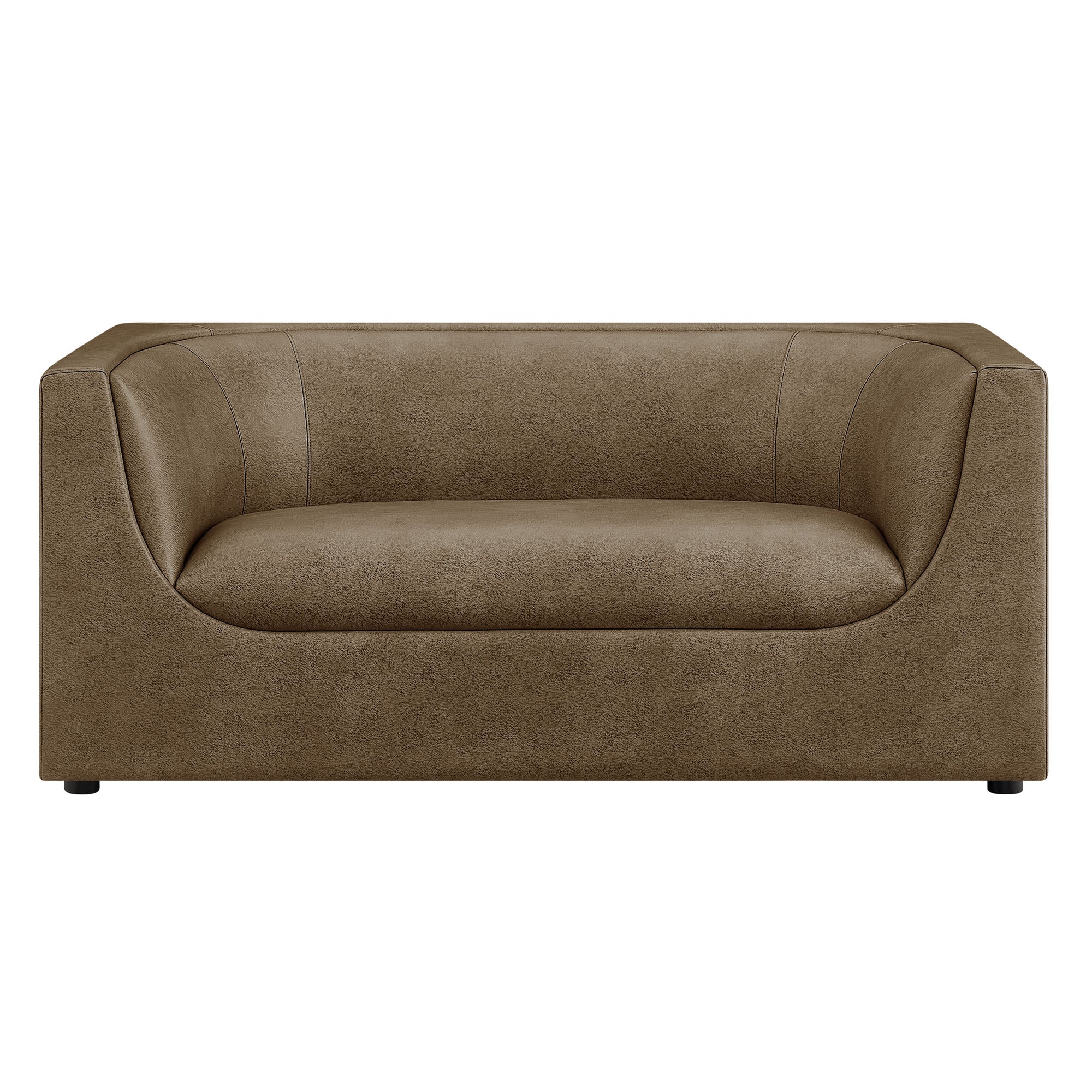 Hilda 67" Curved Back Vegan Leather Loveseat