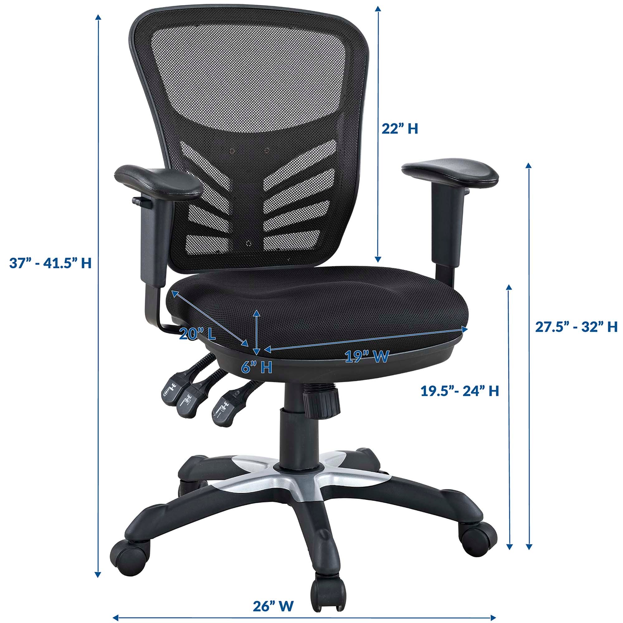 Chaise de bureau en maille articulée