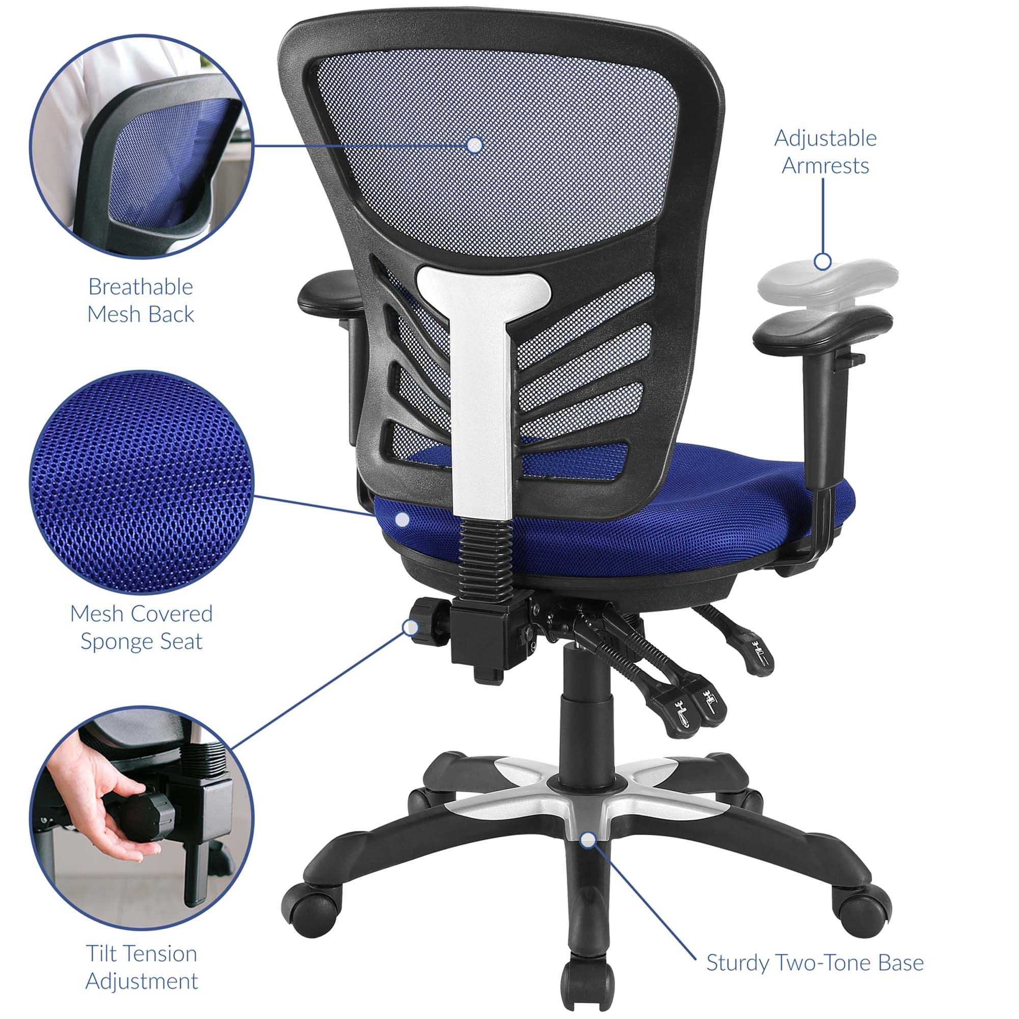 Chaise de bureau en maille articulée