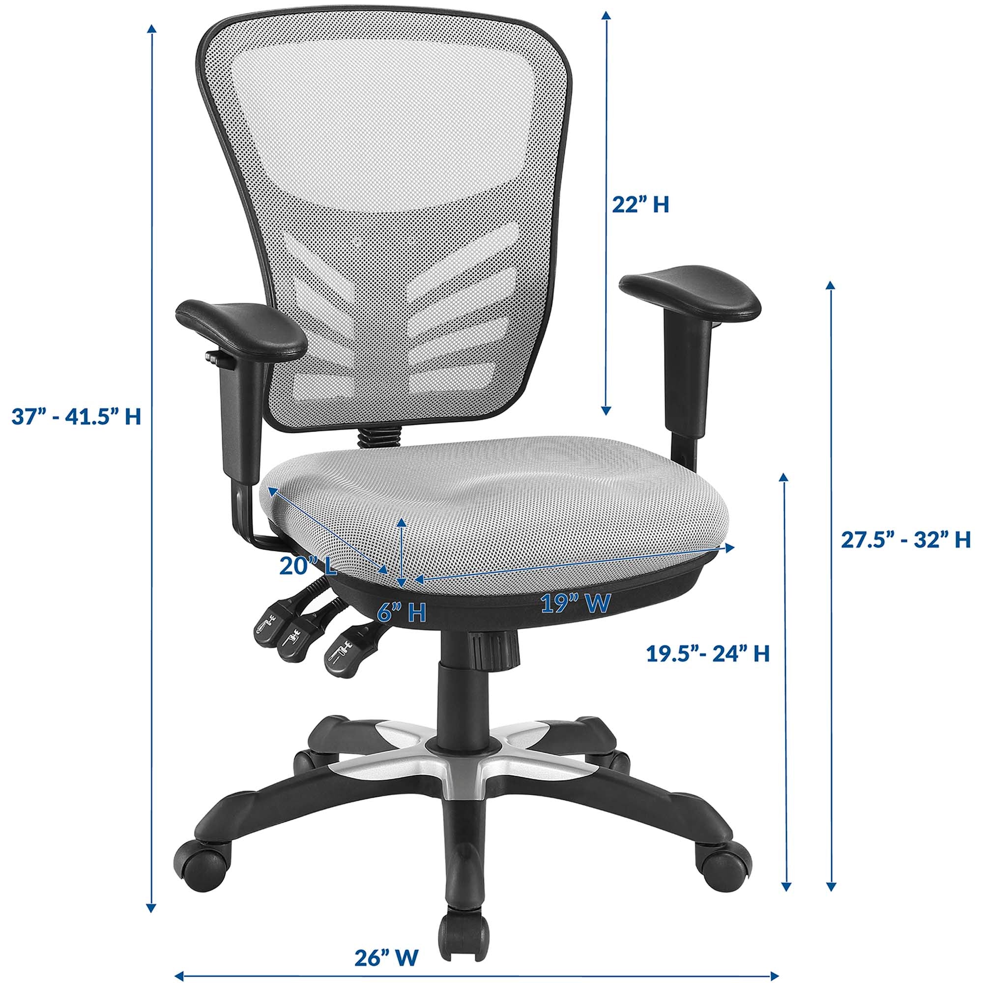 Chaise de bureau en maille articulée