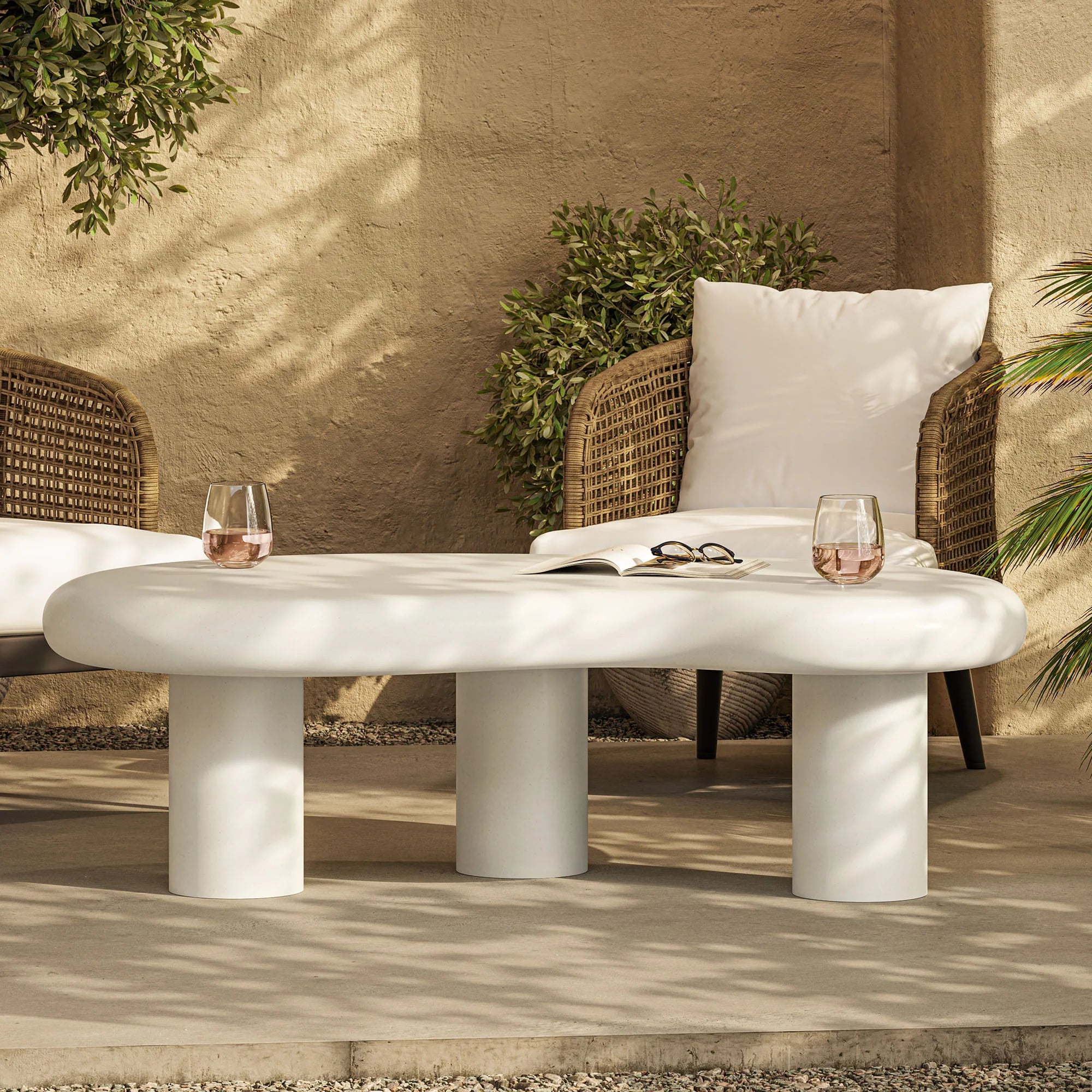 Elowen Outdoor Coffee Table in White