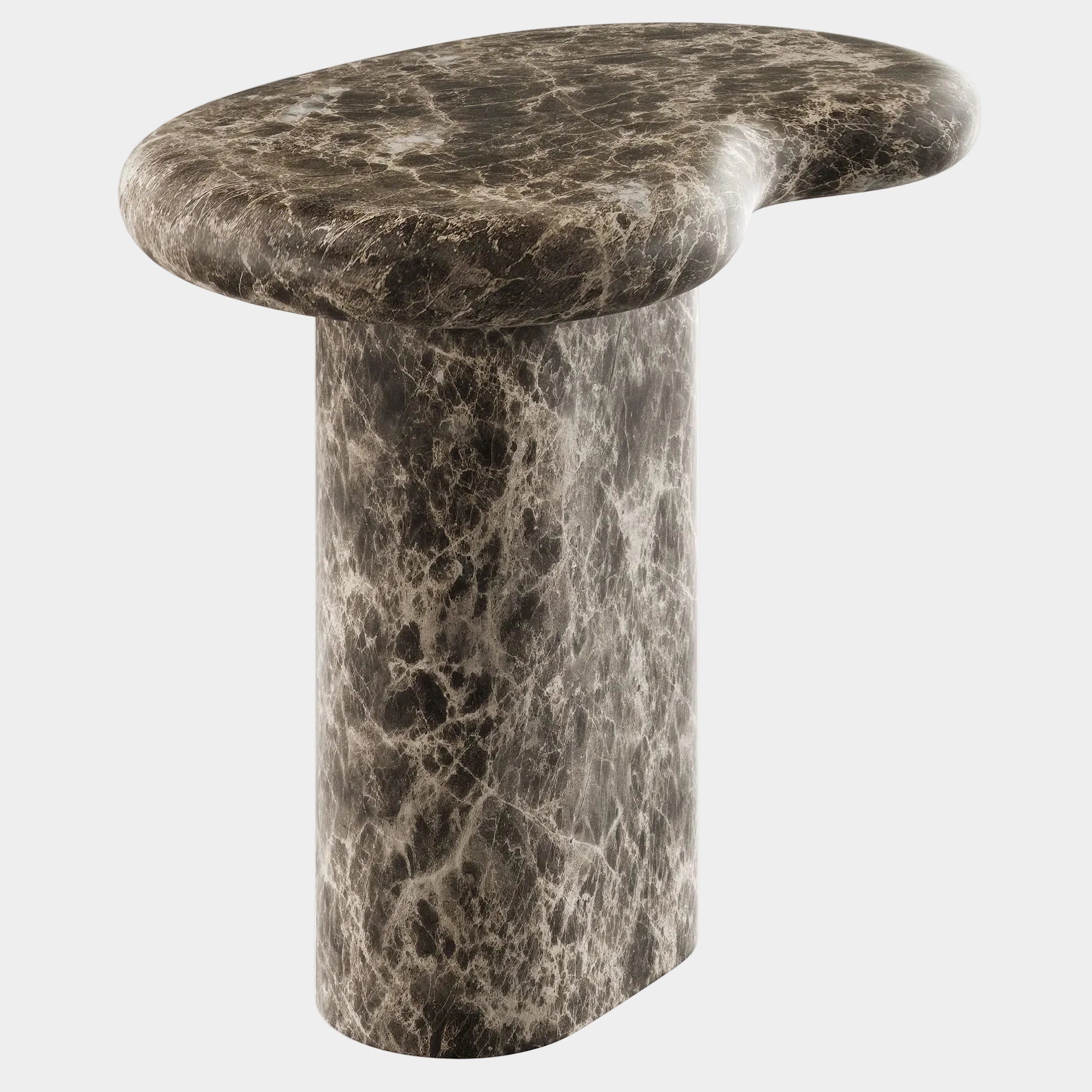 Table d'appoint en faux travertin texturé pour patio intérieur et extérieur Elowen en travertin