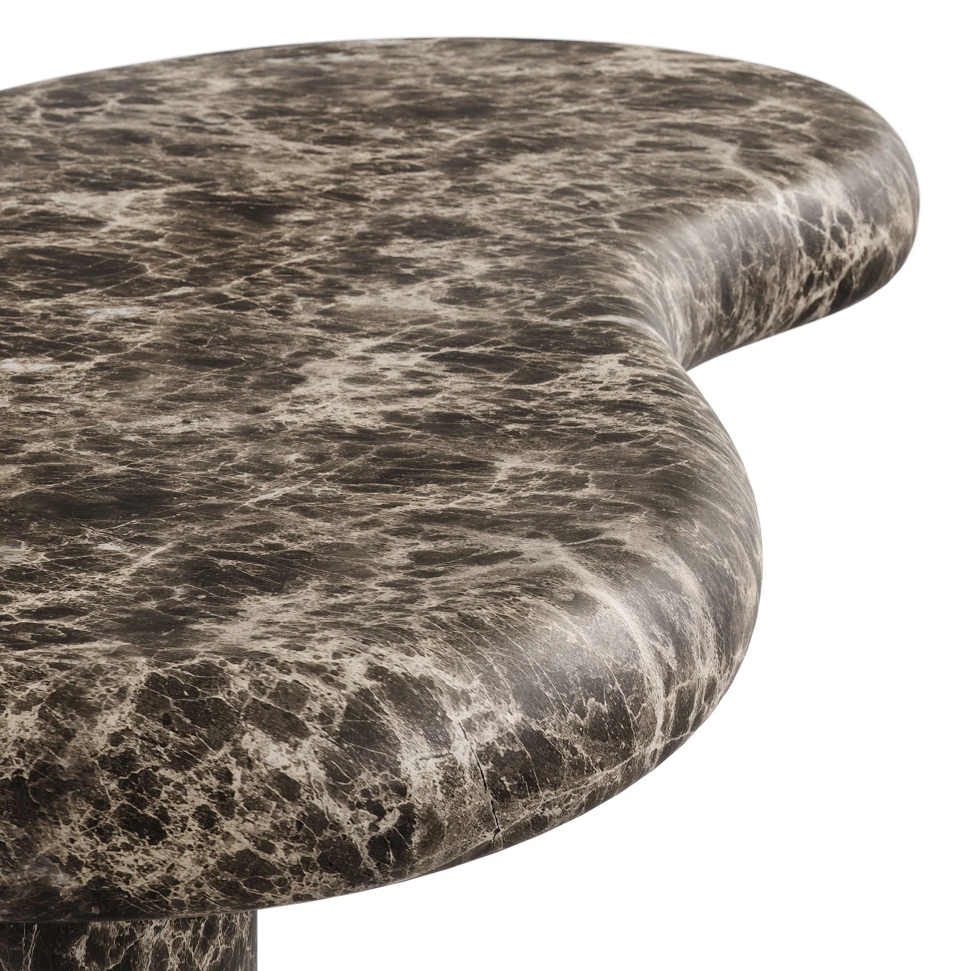 Table basse en travertin texturé pour patio intérieur et extérieur Elowen en travertin