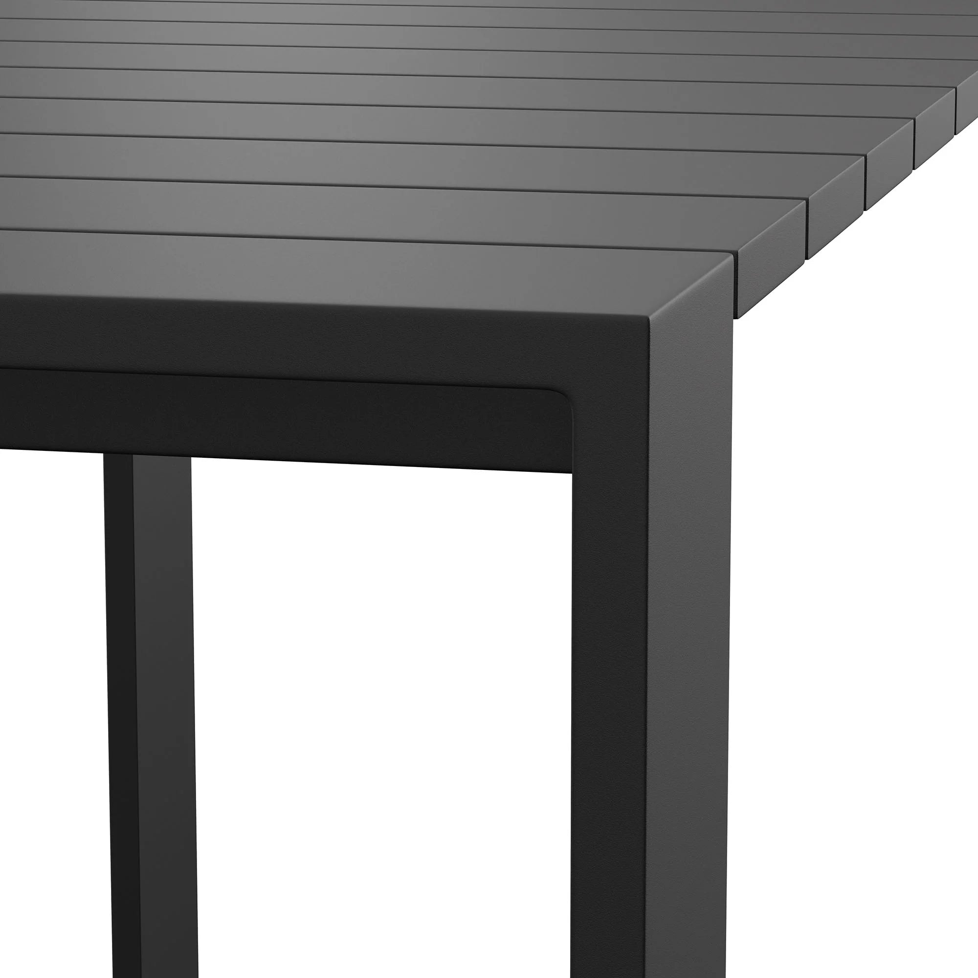 Tahoe 59 Inch Rectangle Outdoor Aluminum Bar Table in Gray