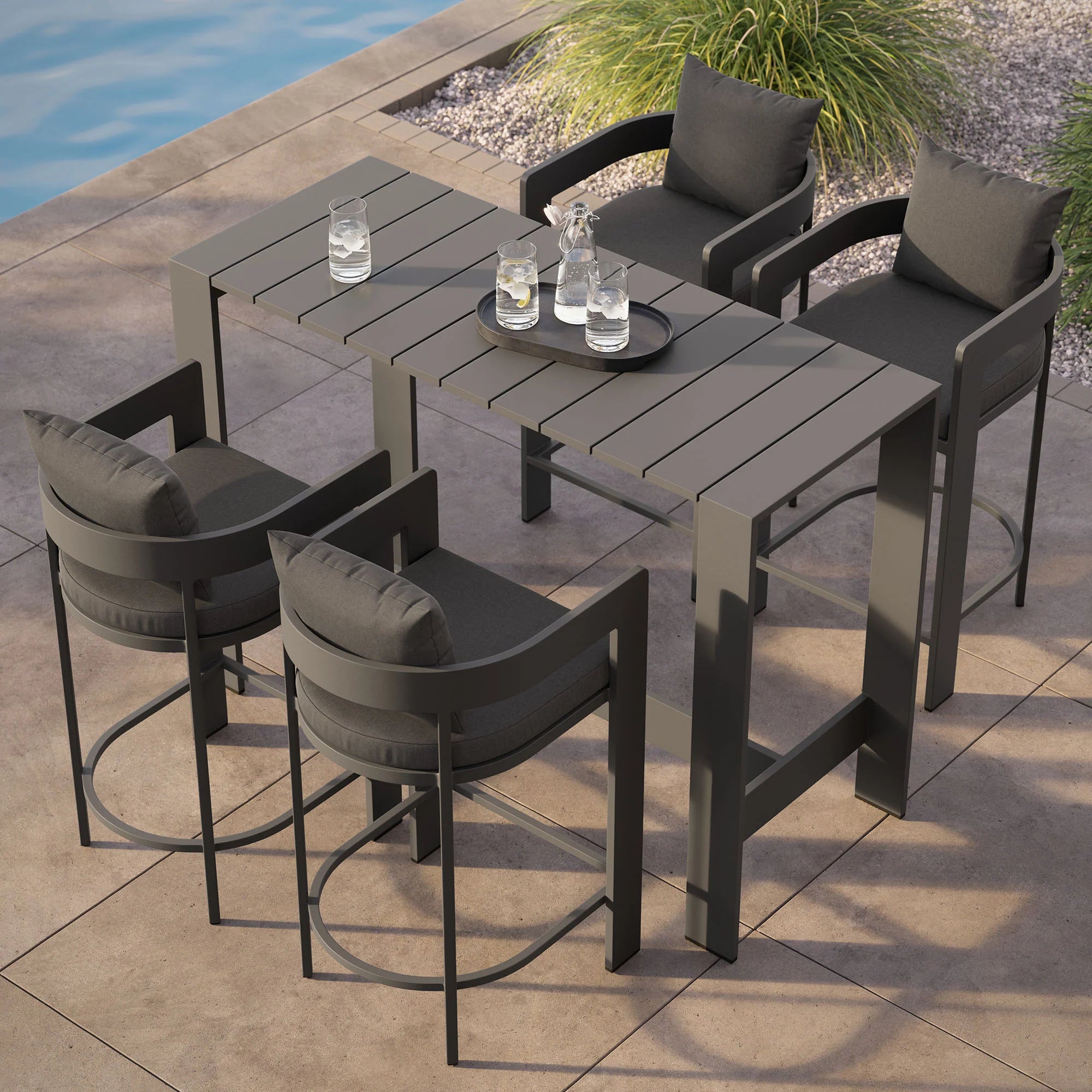 Tahoe 5-Piece Outdoor Bar Table Set