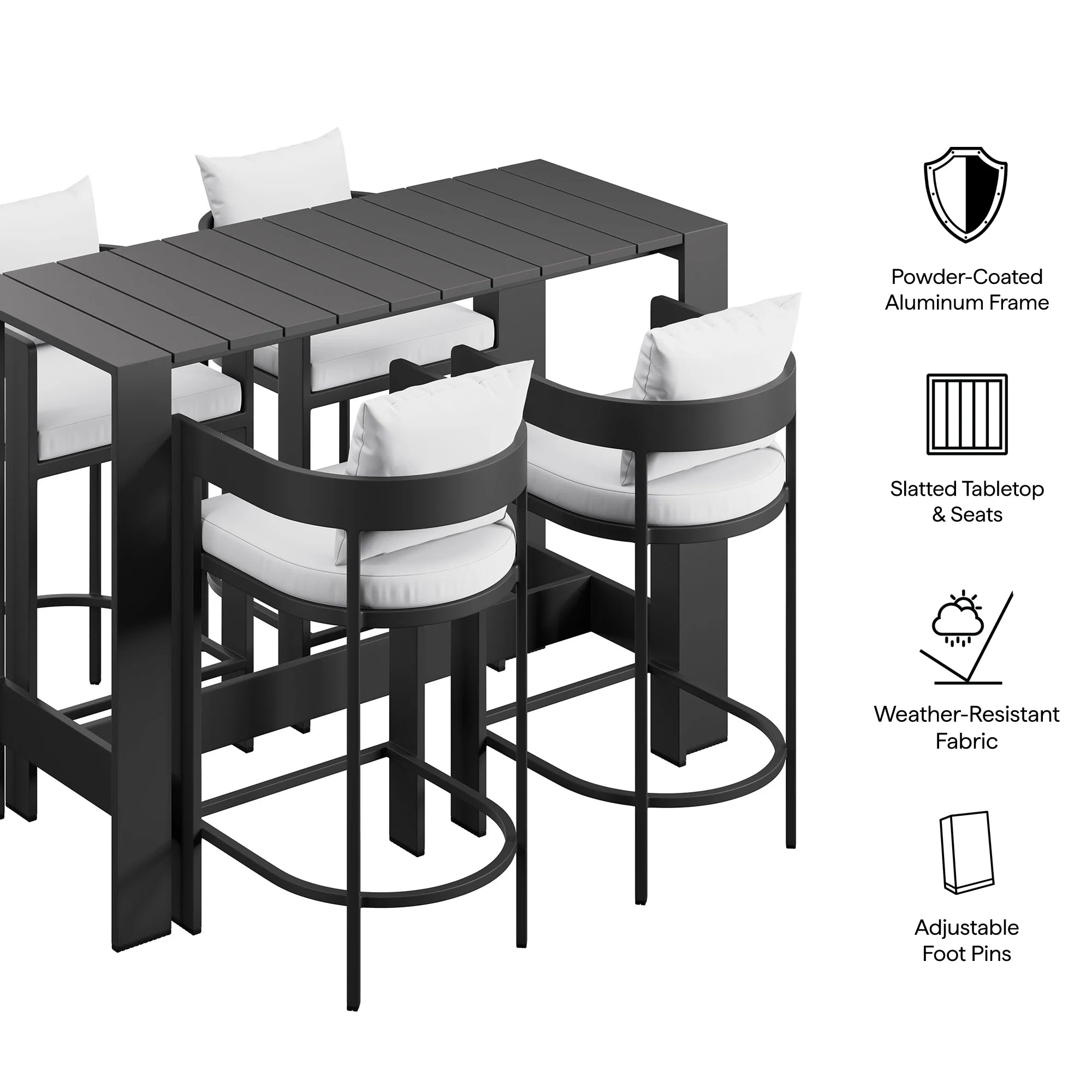 Tahoe 5-Piece Outdoor Bar Table Set