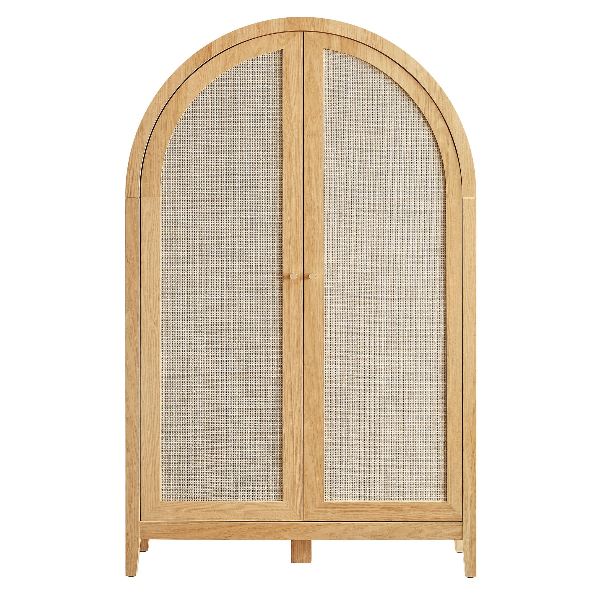 Calista 63 Inch Arched Storage Cabinet With Folding Desk