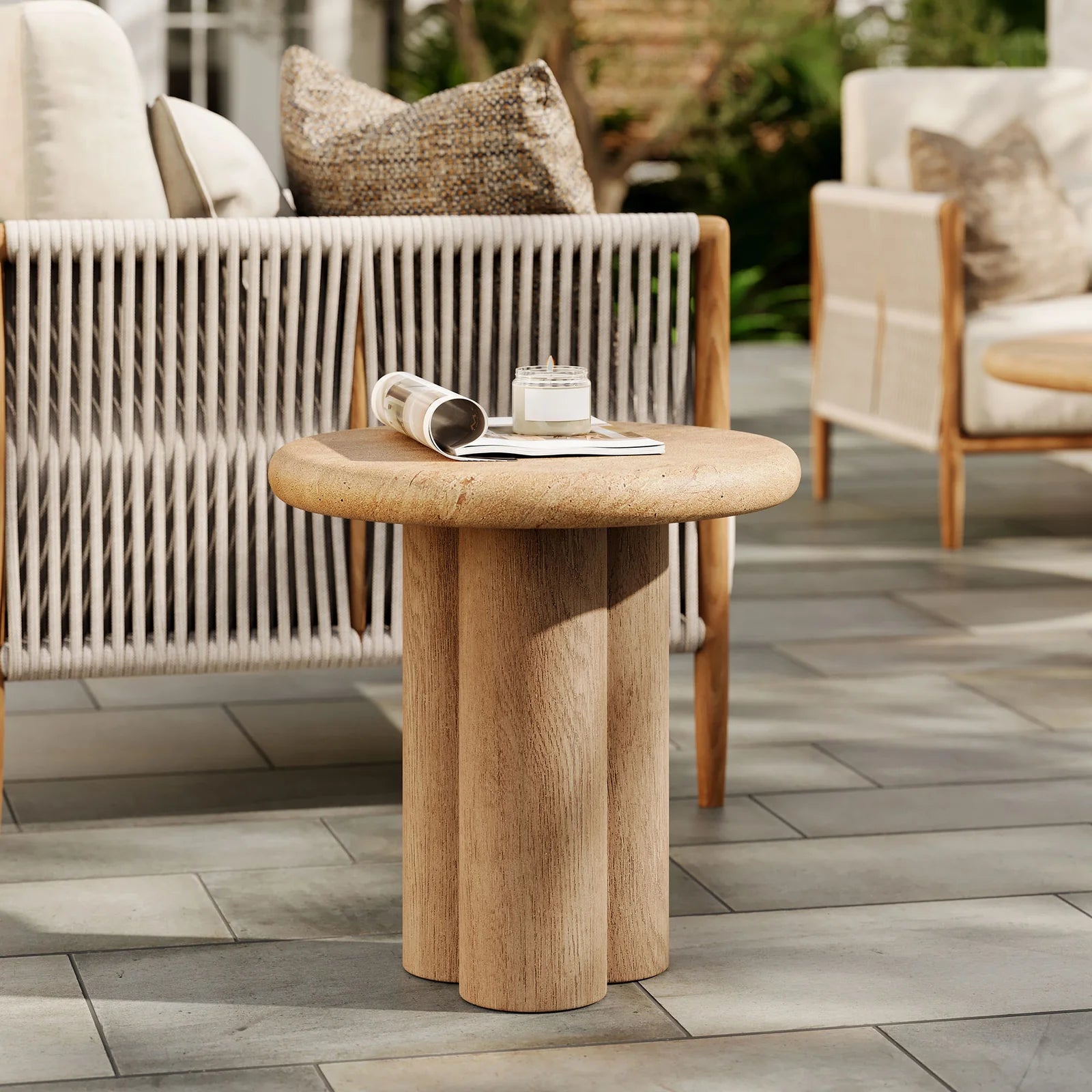 Tori 20 Inch Round Indoor and Outdoor Side Table