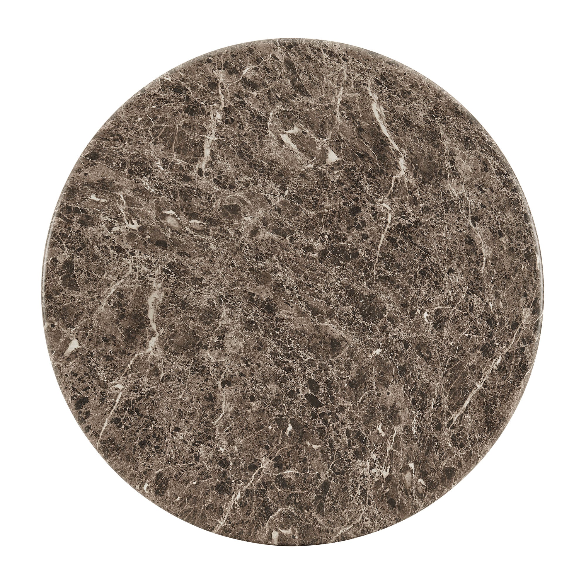 Pietra Indoor Outdoor Round Coffee Table in Dark Emperador Marble