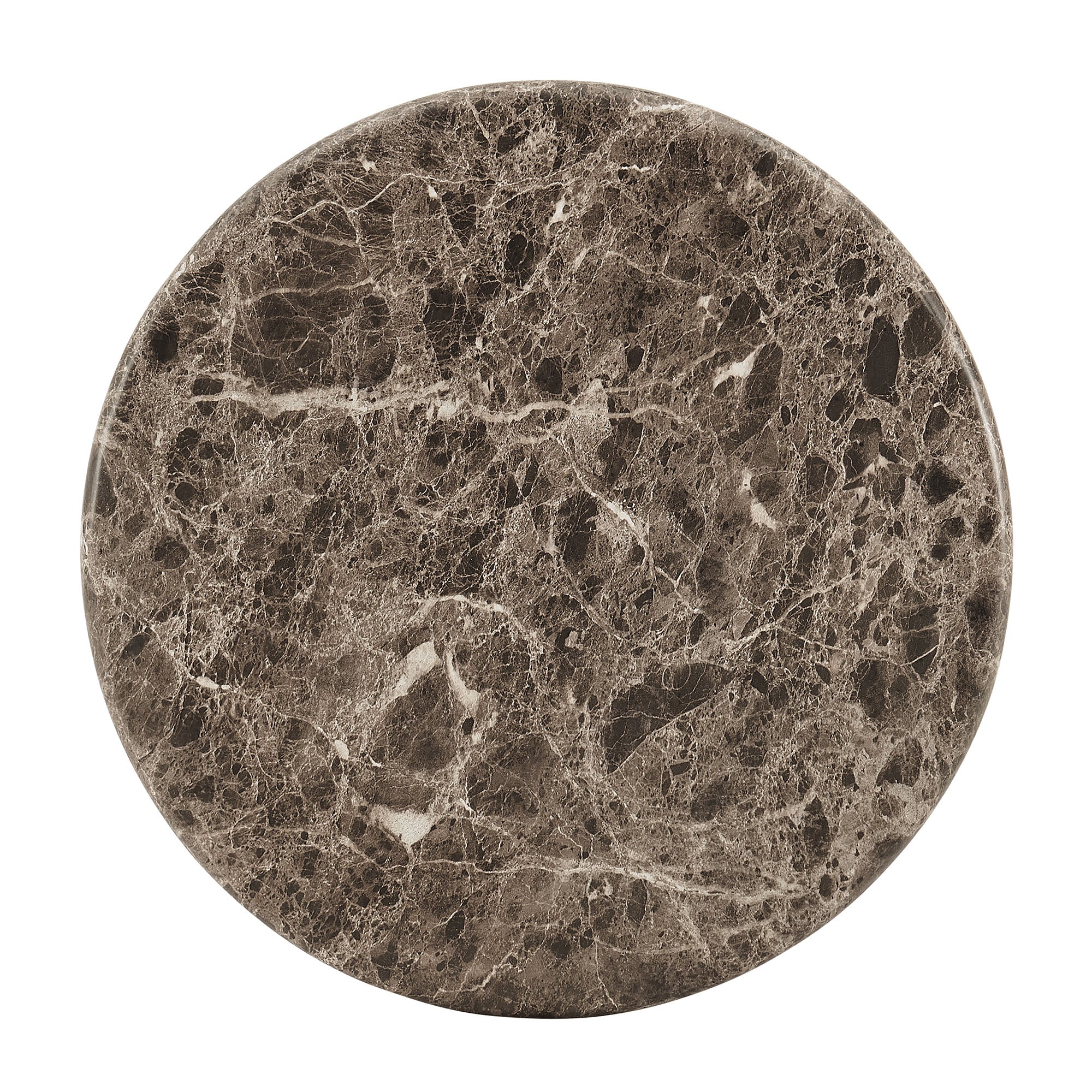Pietra Indoor Outdoor Round Side Table in Dark Emperador Marble