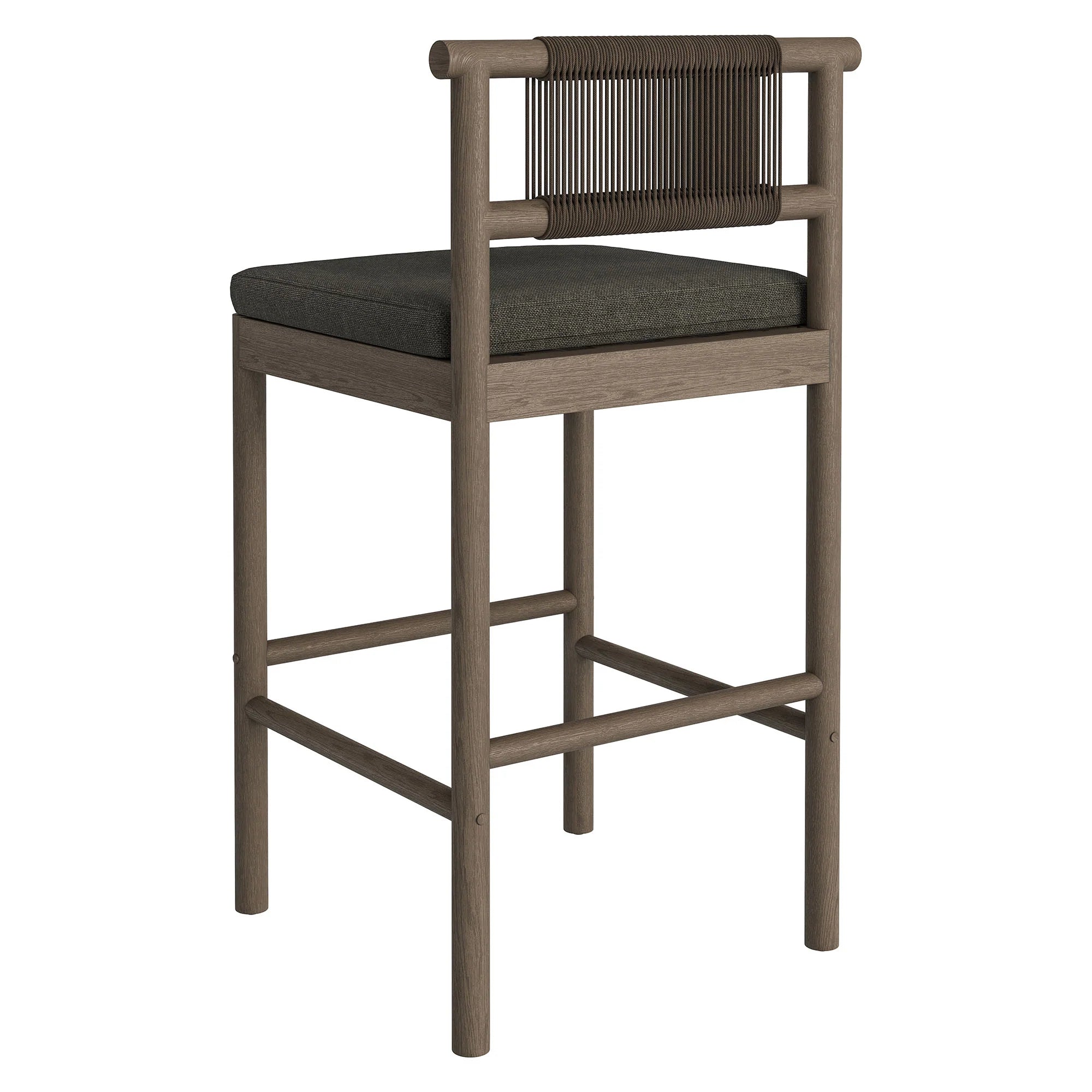 Eleni Outdoor Teak Wood Bar Stools Set of 2