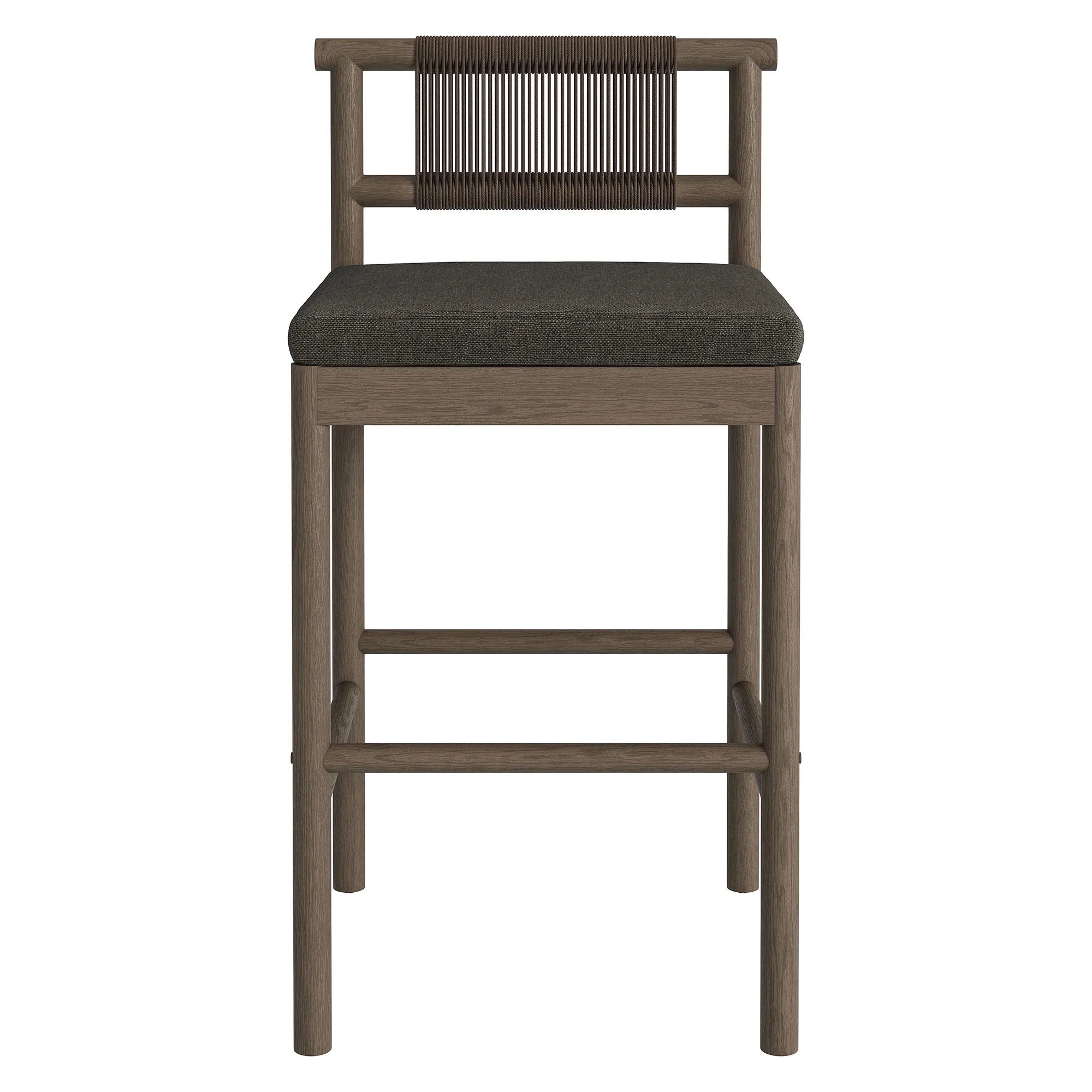 Eleni Outdoor Teak Wood Bar Stools Set of 2