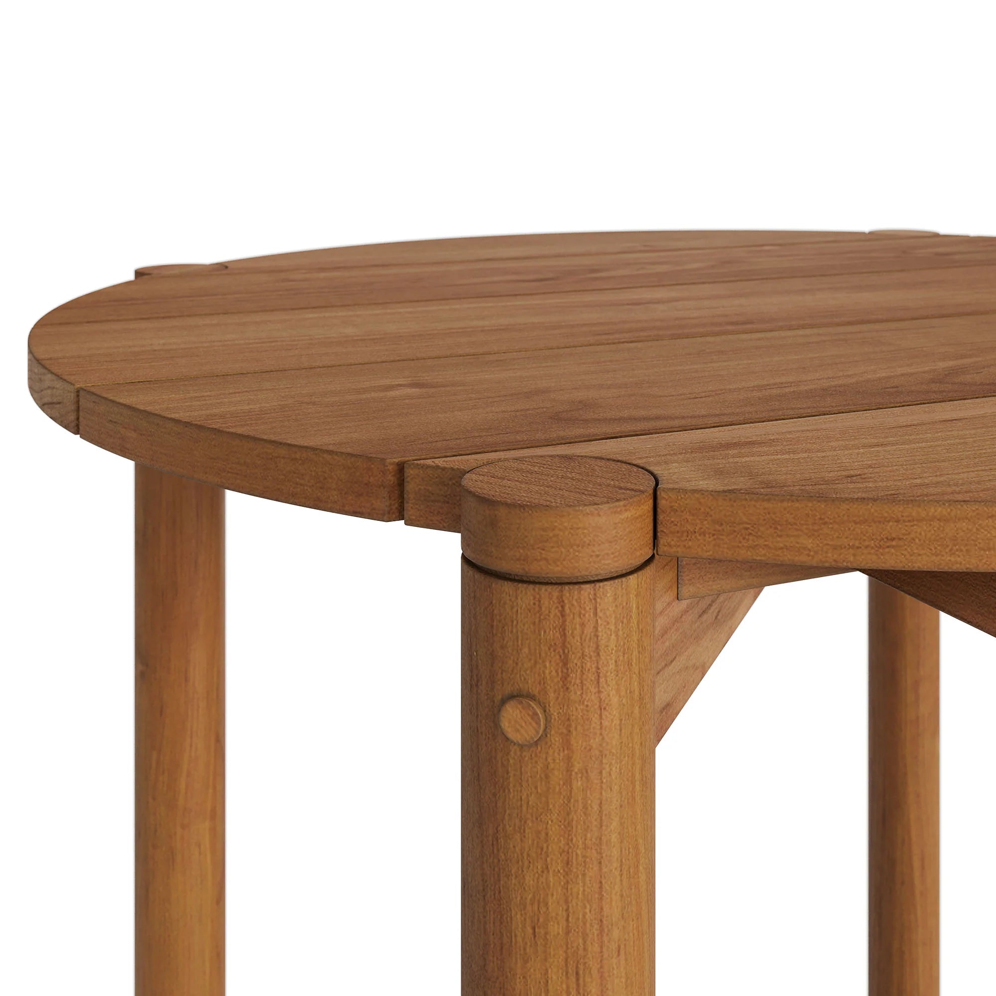 Eleni Round 35 Inch Outdoor Teak Wood Round Bar Table