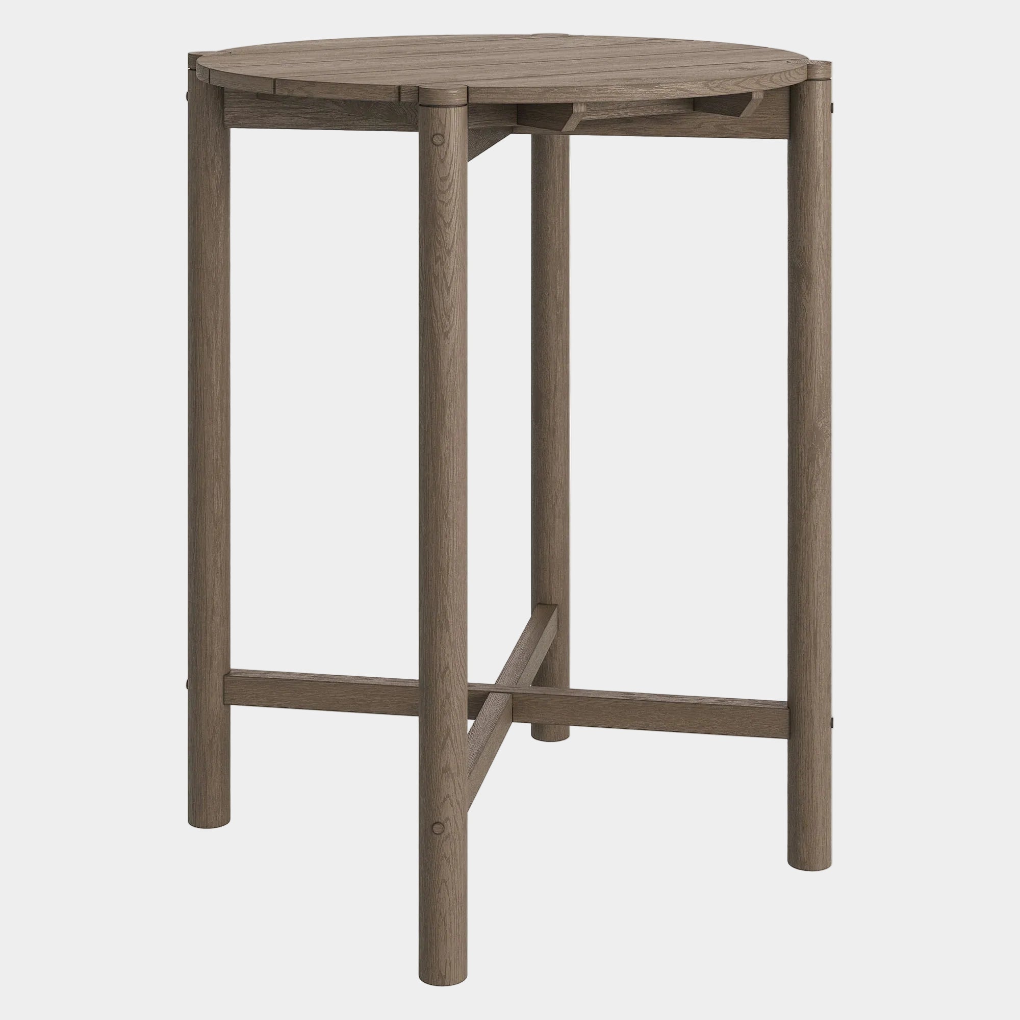Eleni Round 35 Inch Outdoor Teak Wood Round Bar Table