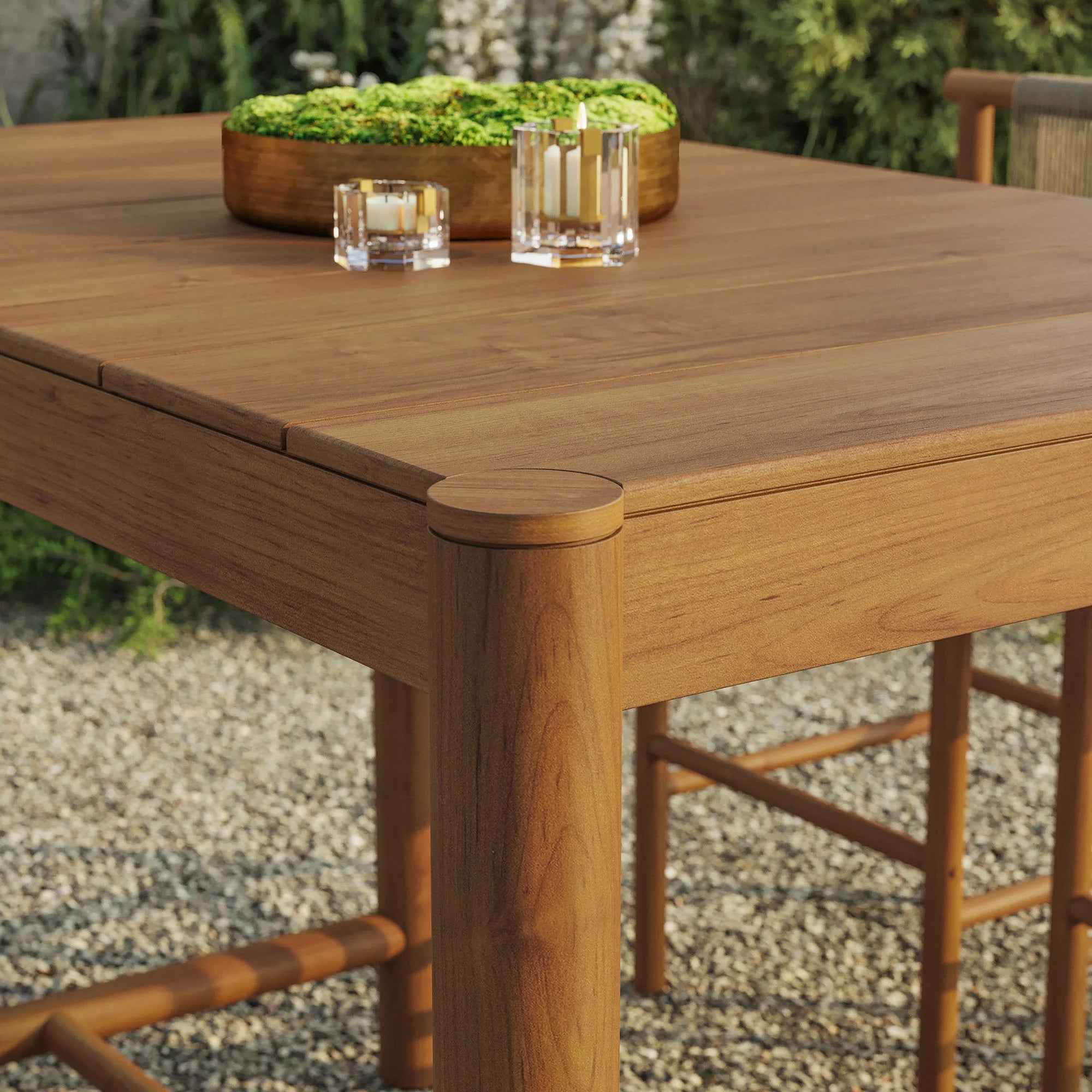 Eleni Rectangle 56-Inch Outdoor Teak Wood Rectangular Bar Table