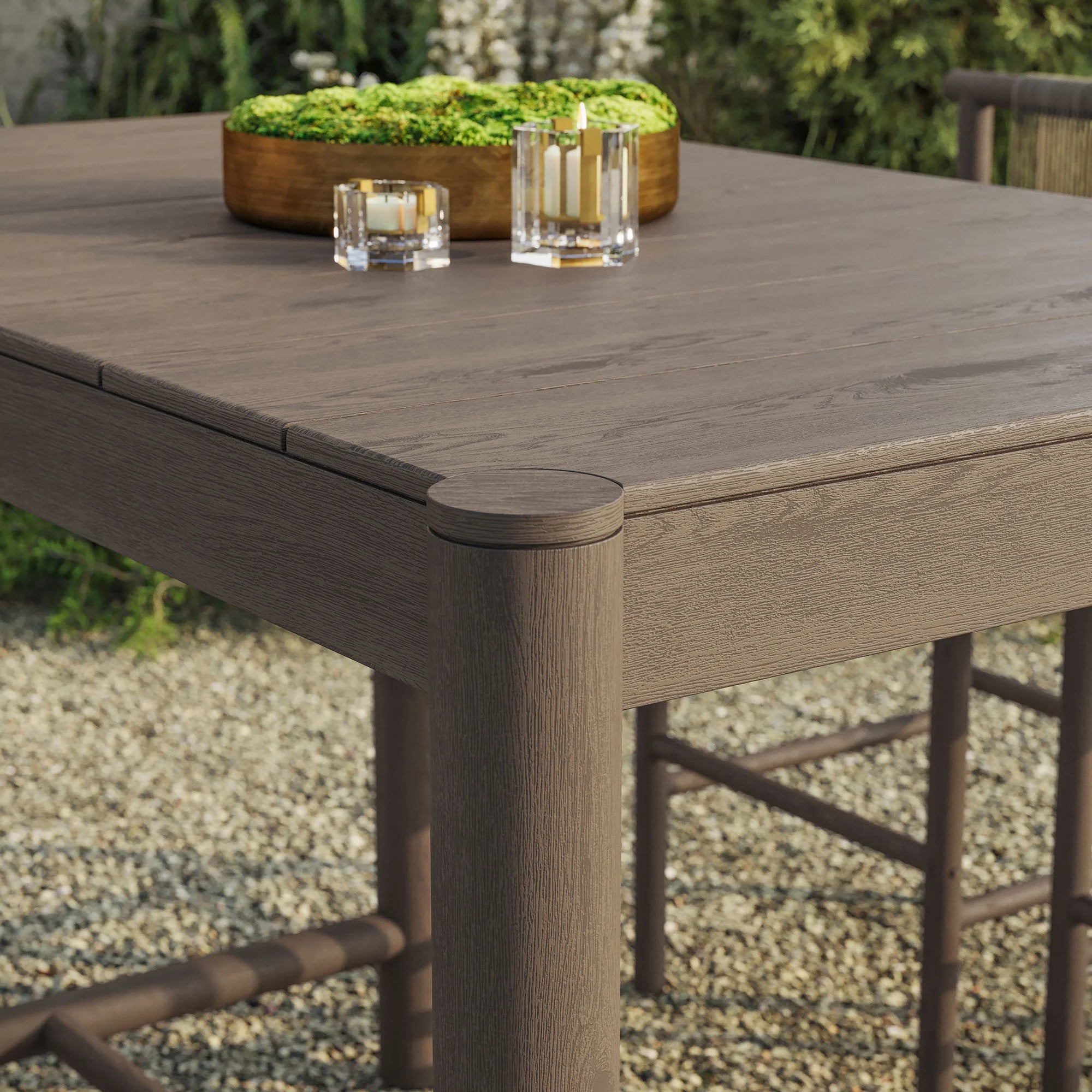 Eleni Rectangle 56-Inch Outdoor Teak Wood Rectangular Bar Table