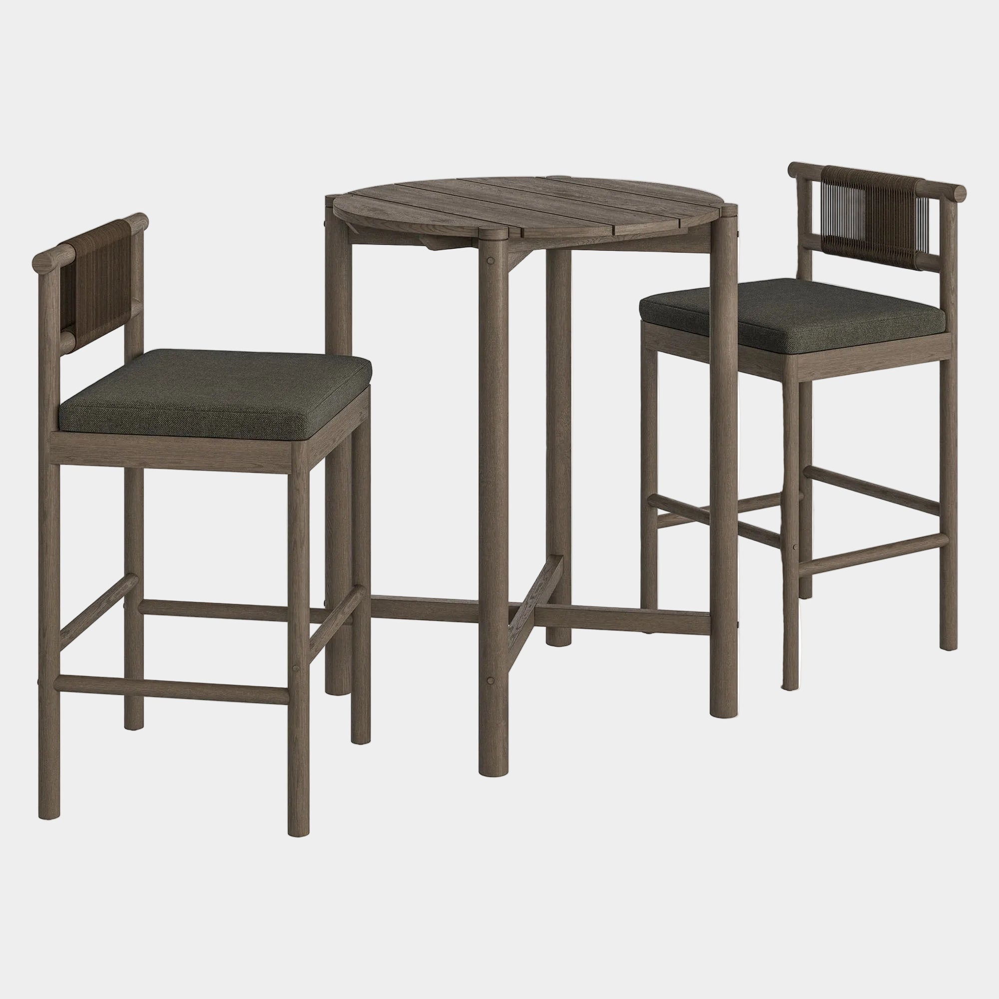Eleni 3-Piece Outdoor Teak Wood Bar Set