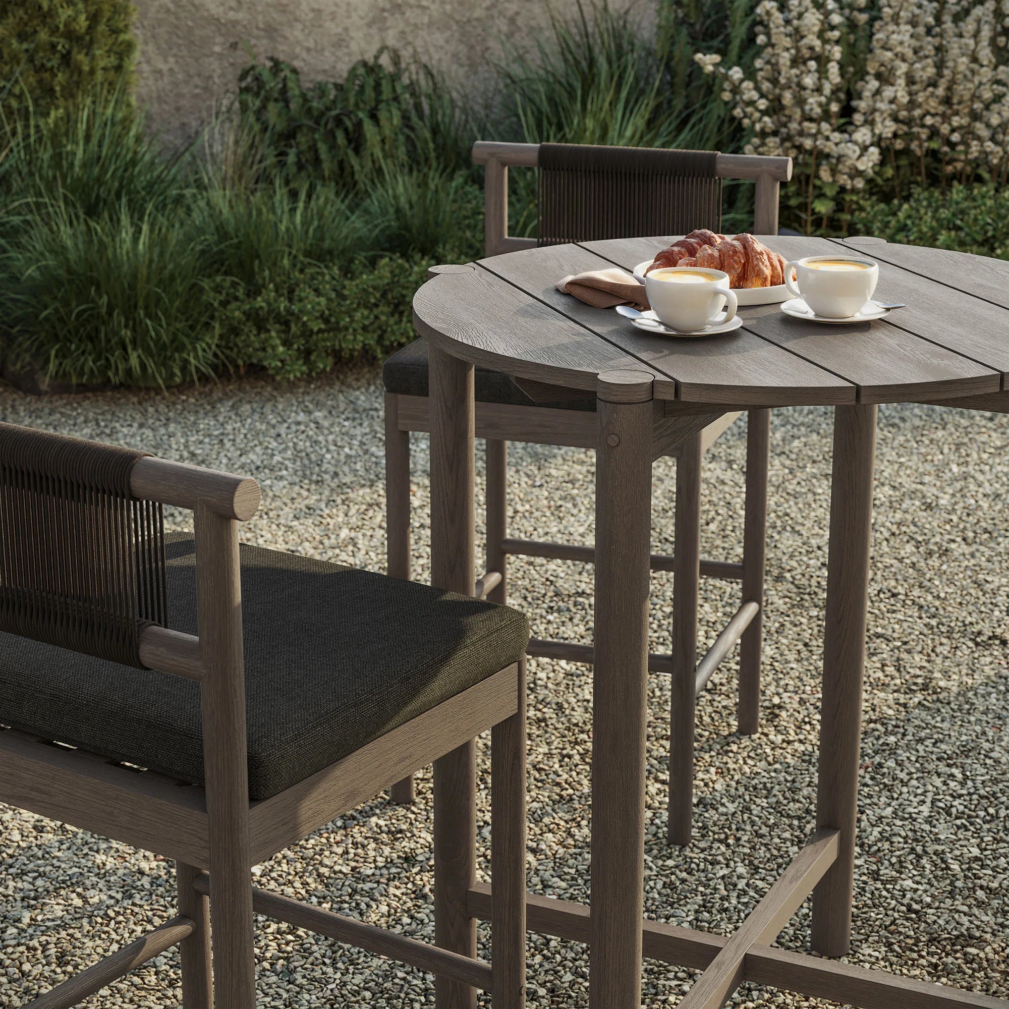 Eleni 3-Piece Outdoor Teak Wood Bar Set
