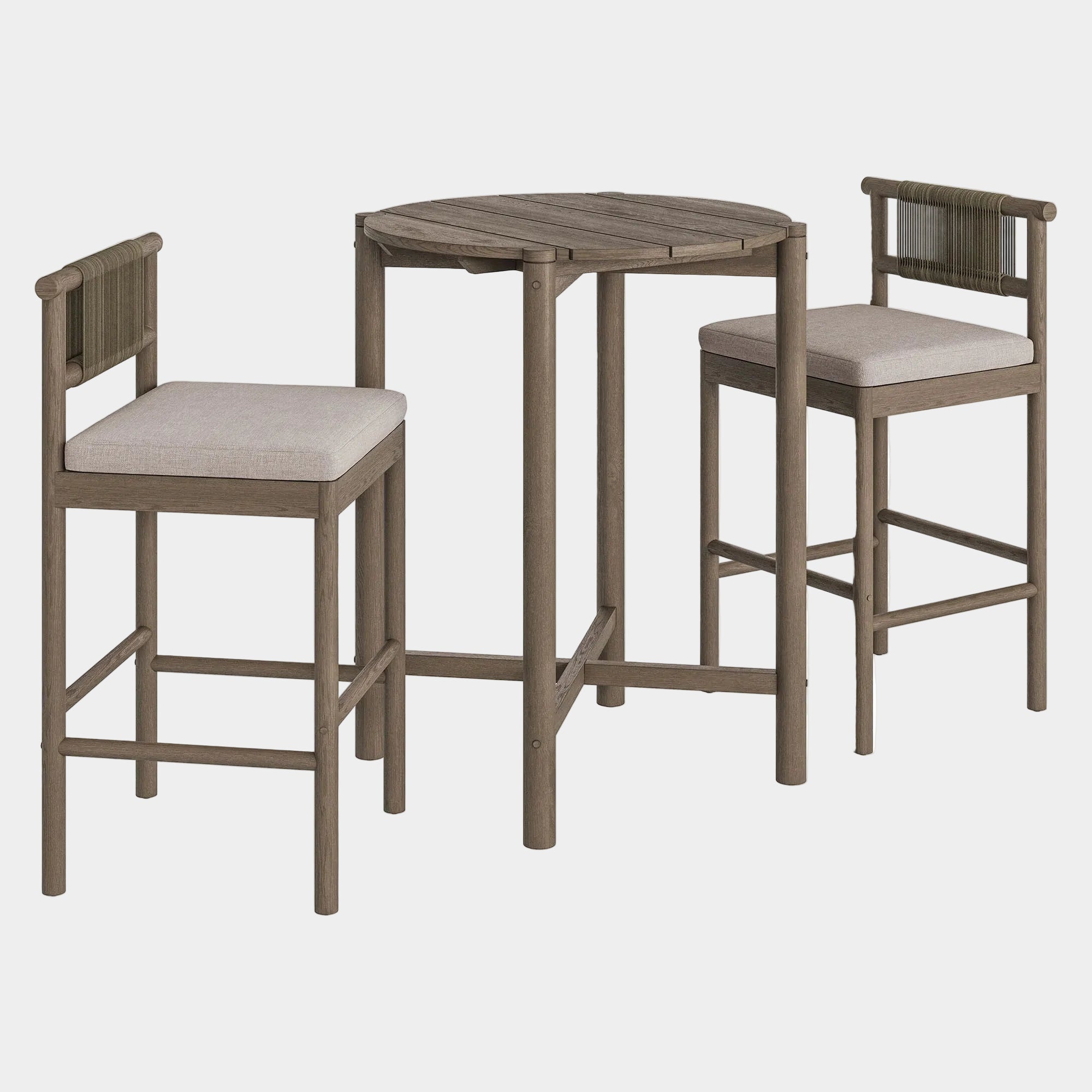 Eleni 3-Piece Outdoor Teak Wood Bar Set