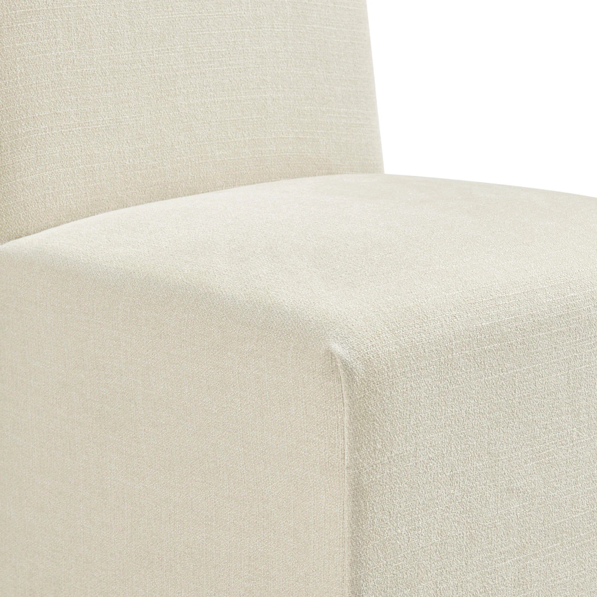Aster Slub Weave Fabric Slipcovered Dining Chairs Set of 2