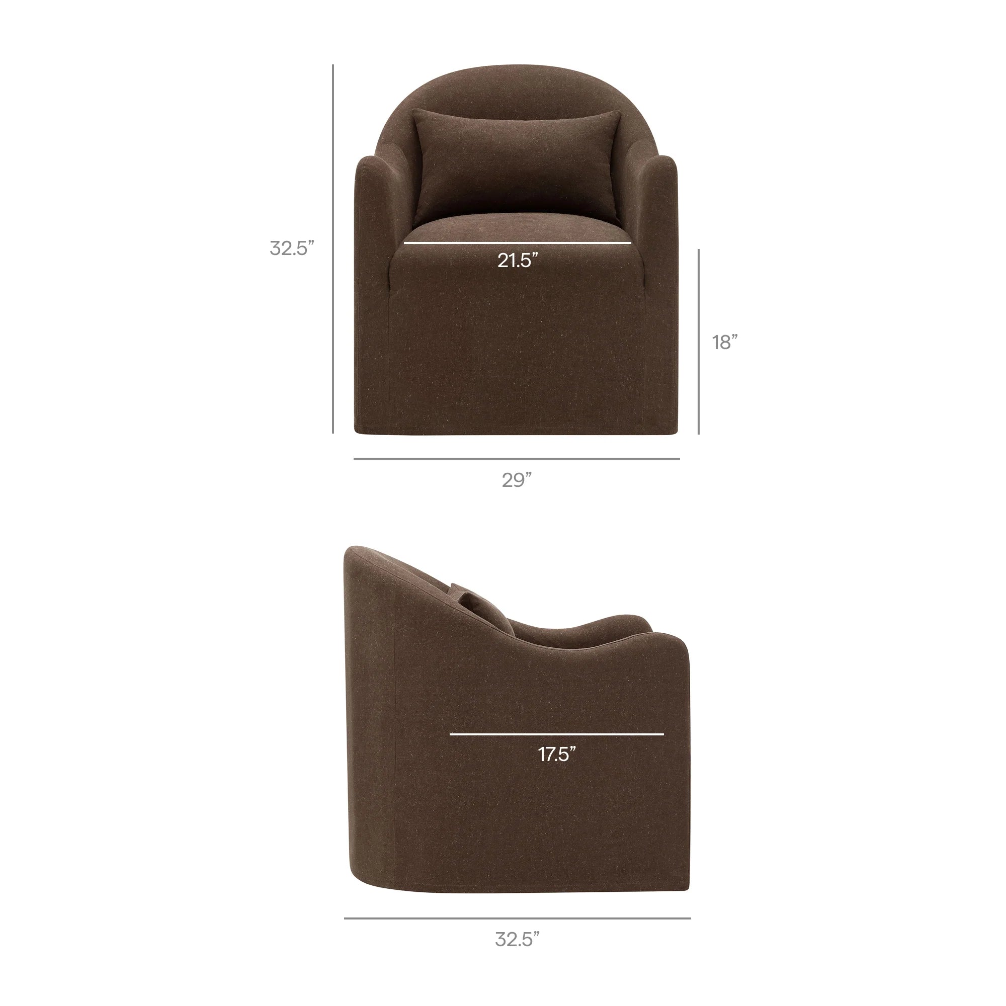 Bardot Slipcovered Linen Blend Accent Chair