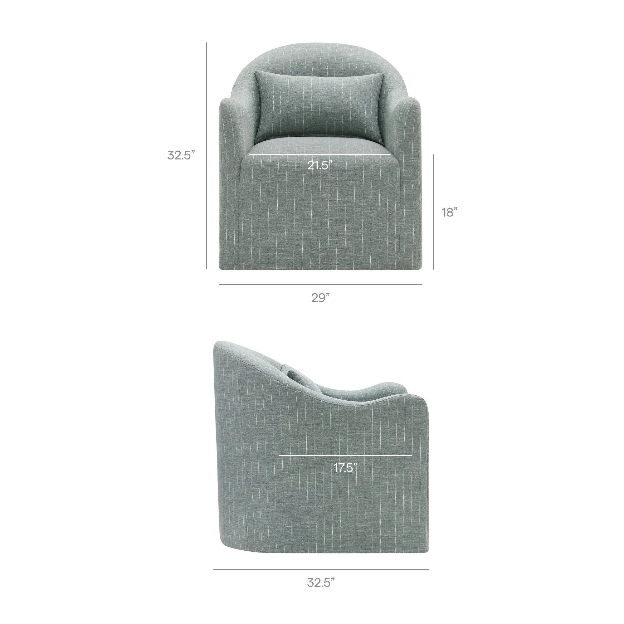 Bardot Slipcovered Striped Accent Chair