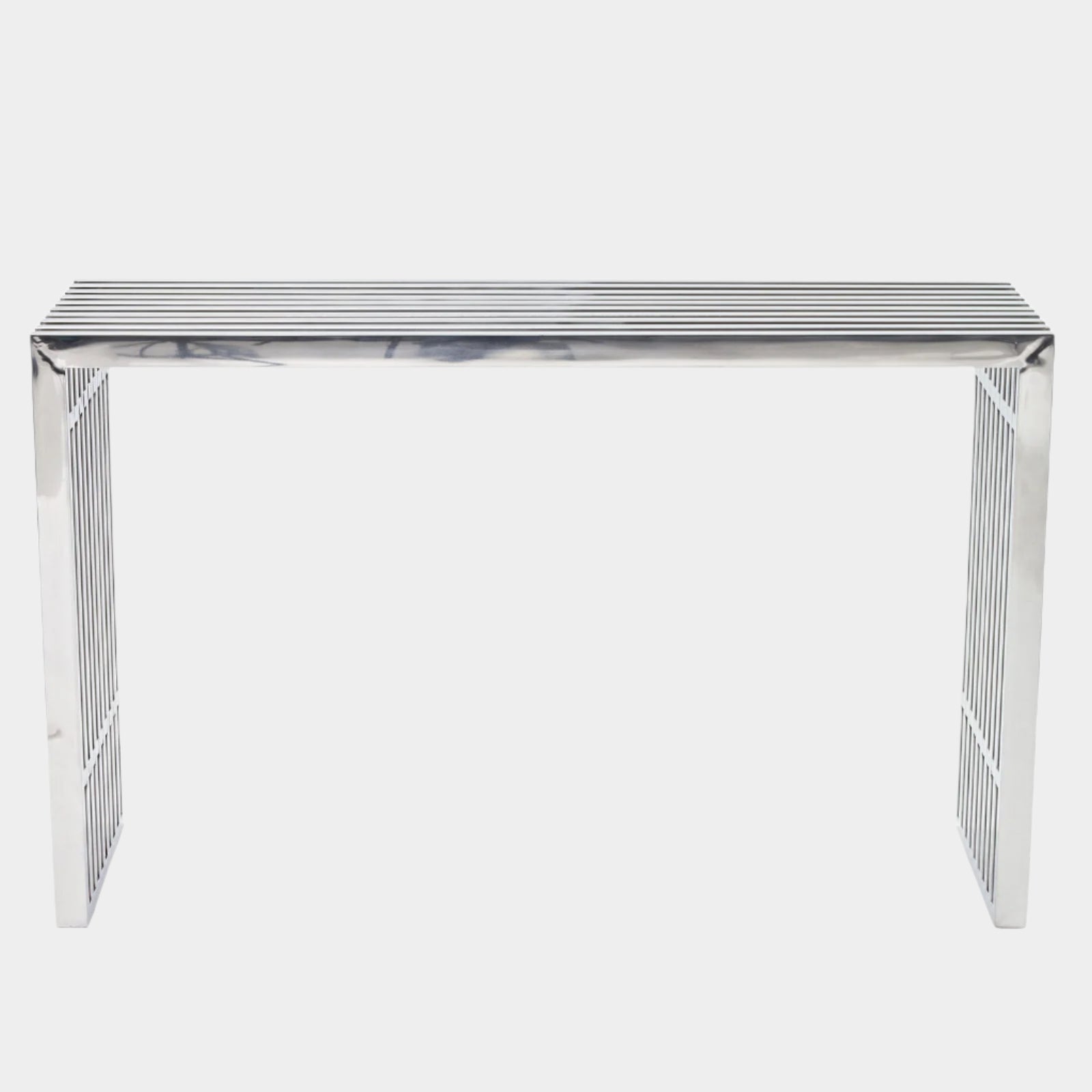 Gridiron Console Table in Silver