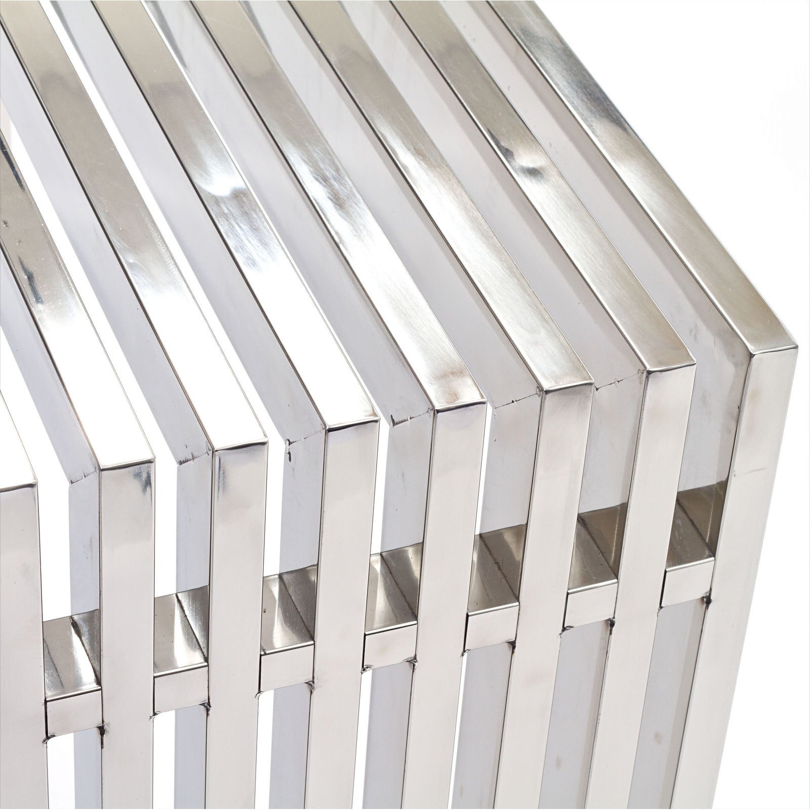 Gridiron Console Table in Silver