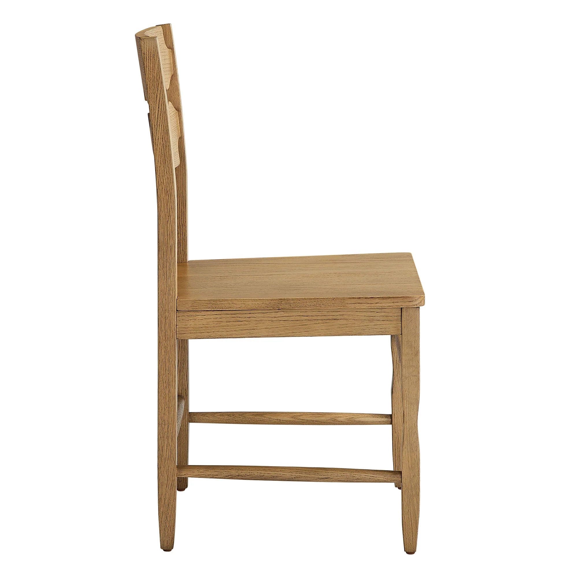 Jax Oak Wood Dining Chair With Wavy Razor Back Set of 2