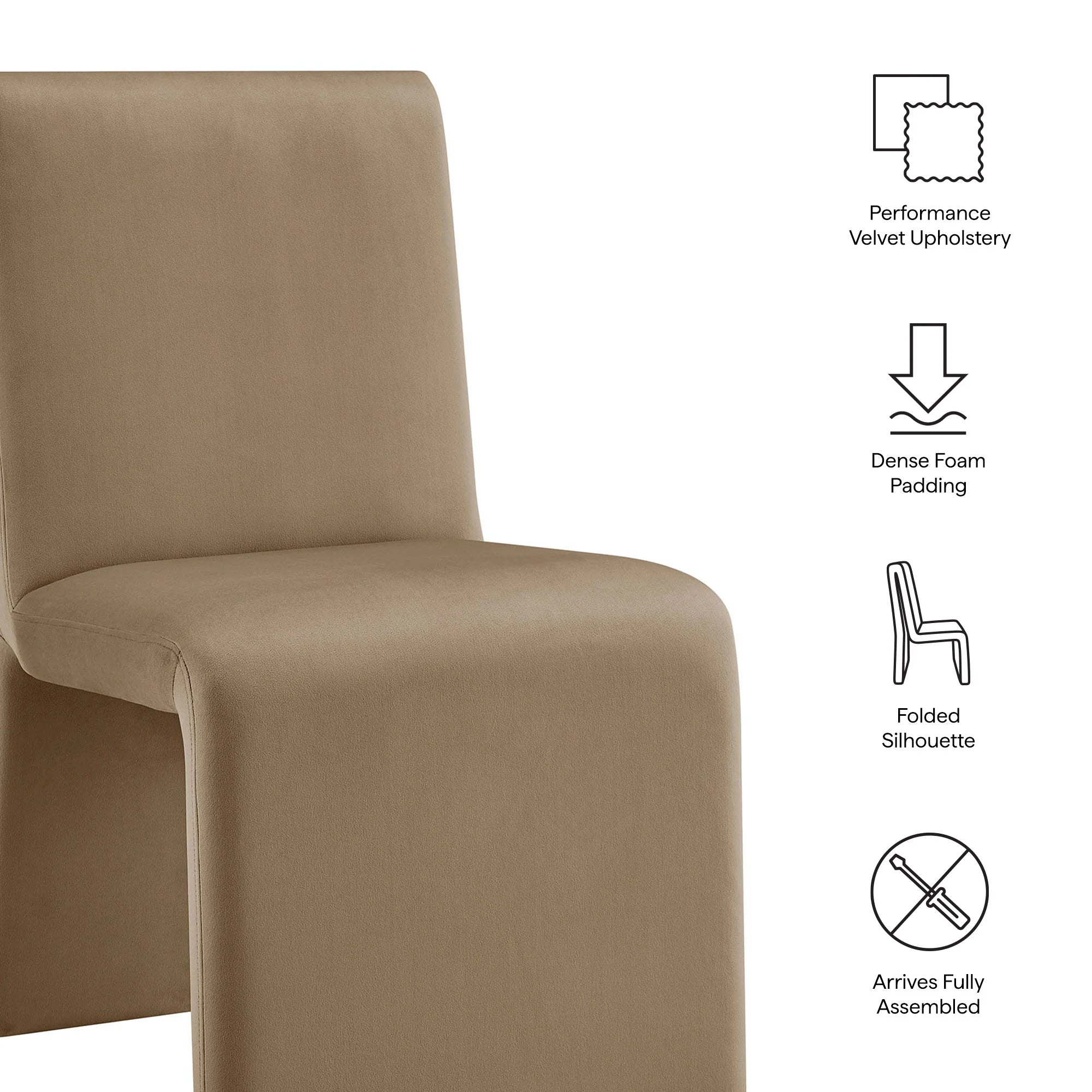 Emory Performance Velvet Dining Side Chair Set of 2