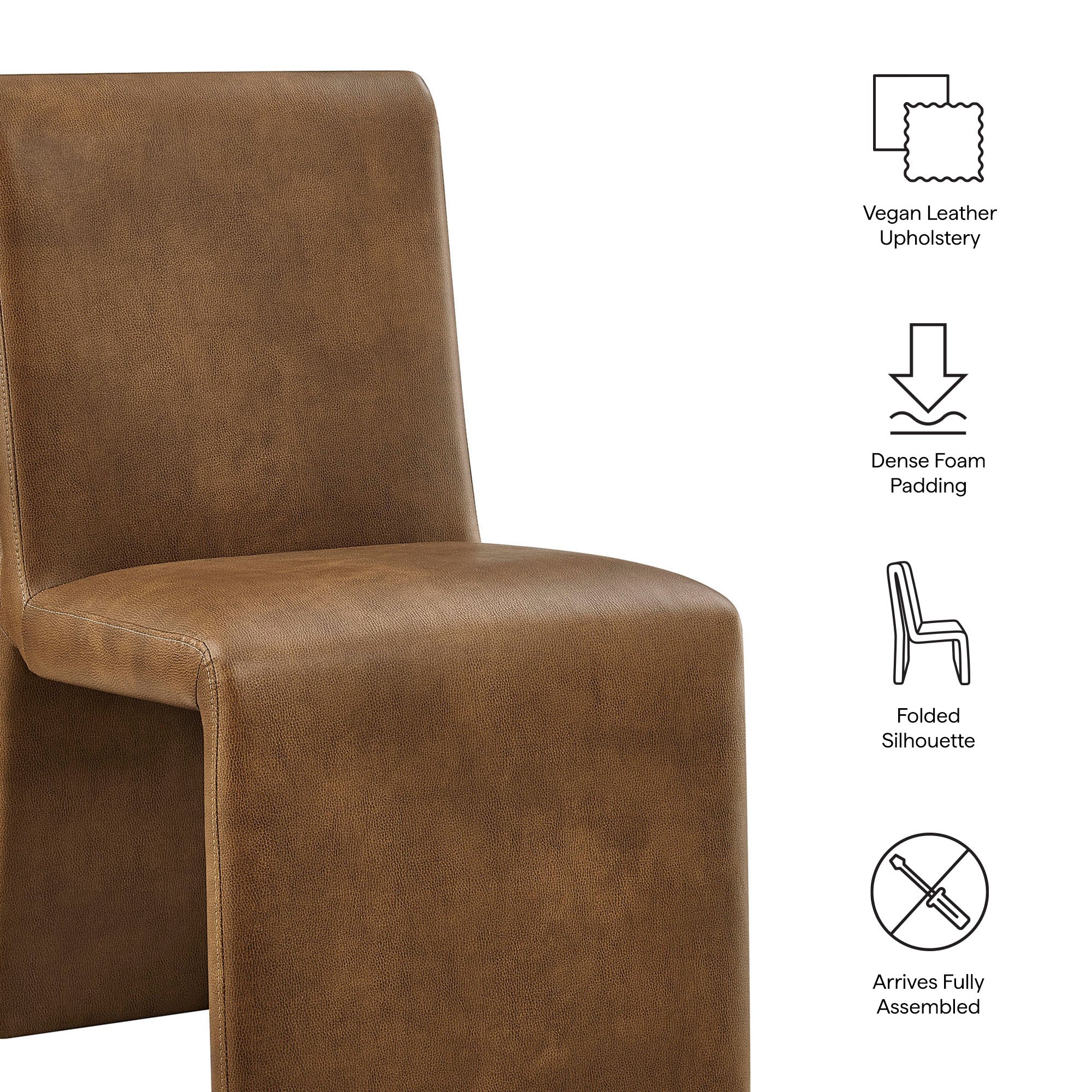 Emory Vegan Leather Dining Side Chair Set of 2