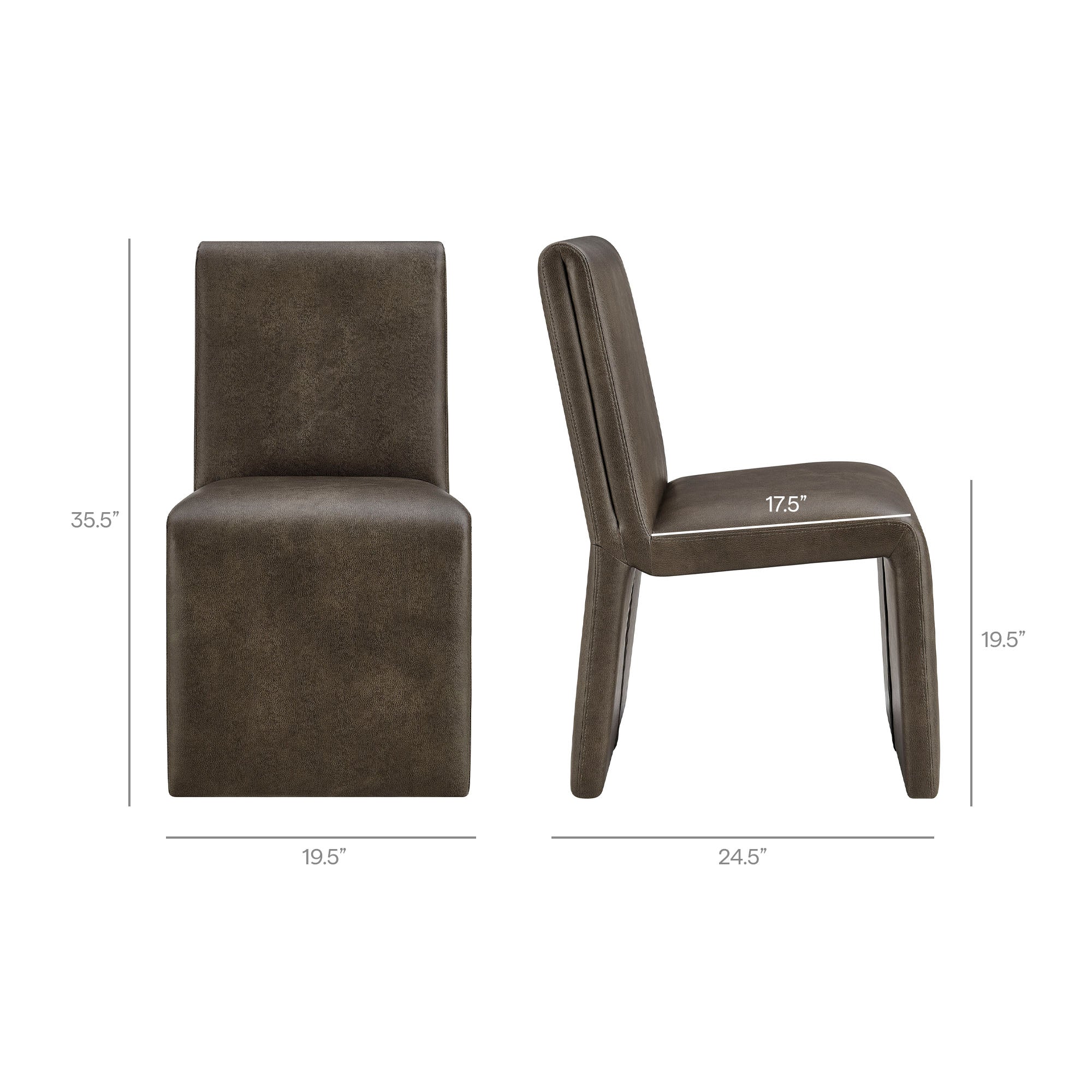 Emory Vegan Leather Dining Side Chair Set of 2