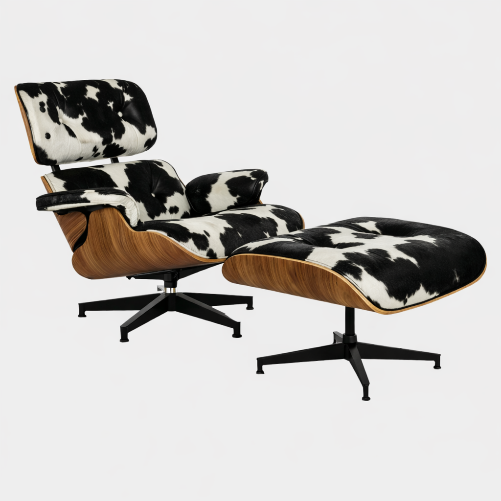 Eames Lounge Chair And Ottoman - Tall Version (Cow Hide)