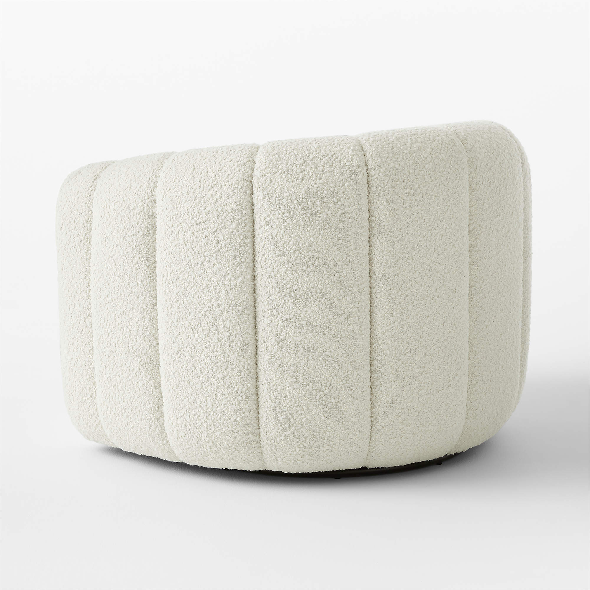 Fitz Channeled White Boucle Swivel Chair