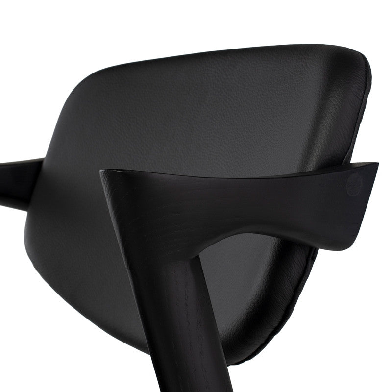 Kalli Naugahyde Dining Chair (Black Ash Legs)