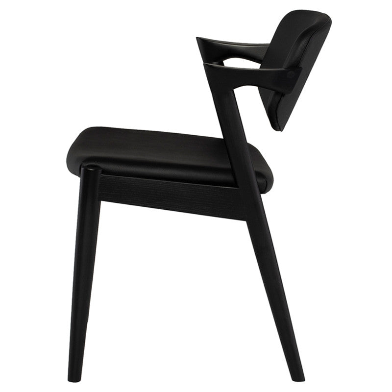 Kalli Naugahyde Dining Chair (Black Ash Legs)