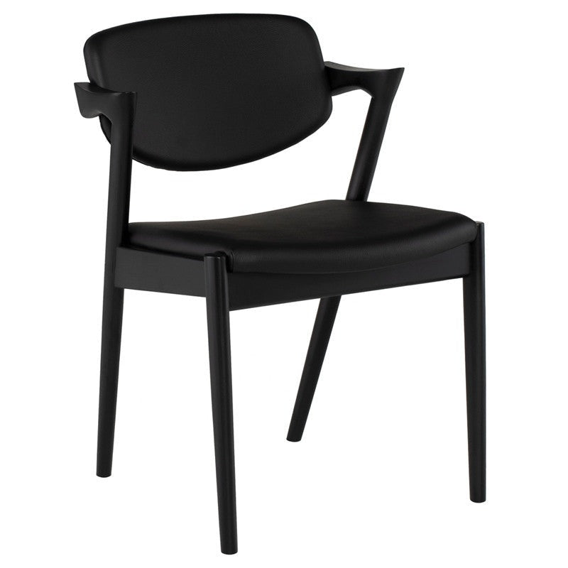 Kalli Naugahyde Dining Chair (Black Ash Legs)