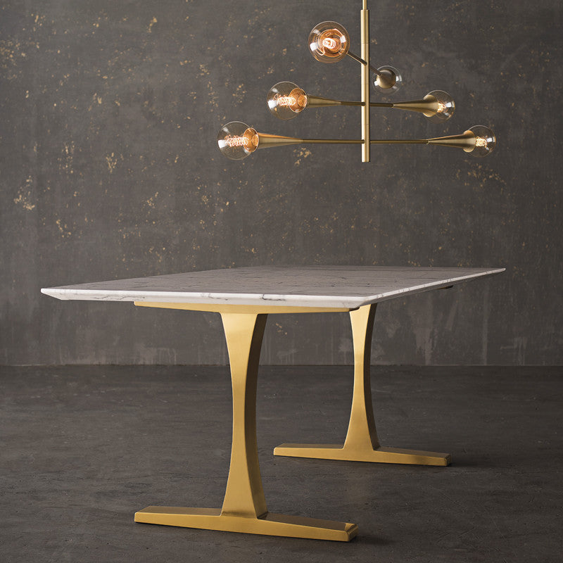 Toulouse Dining Table (White Marble Top)