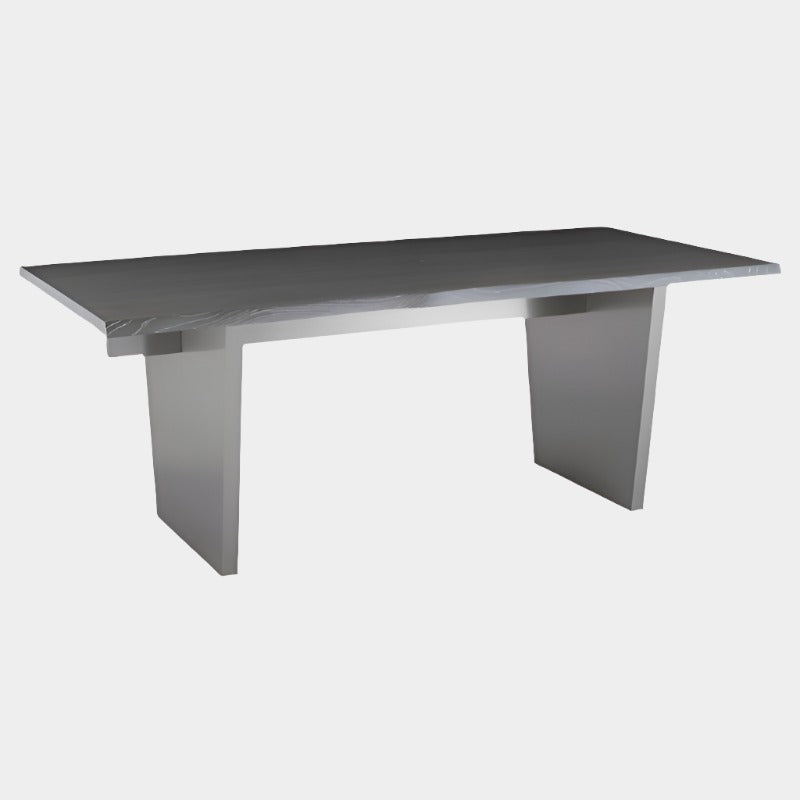 Table à manger Aiden (plateau en chêne gris oxydé avec pieds en acier inoxydable brossé)